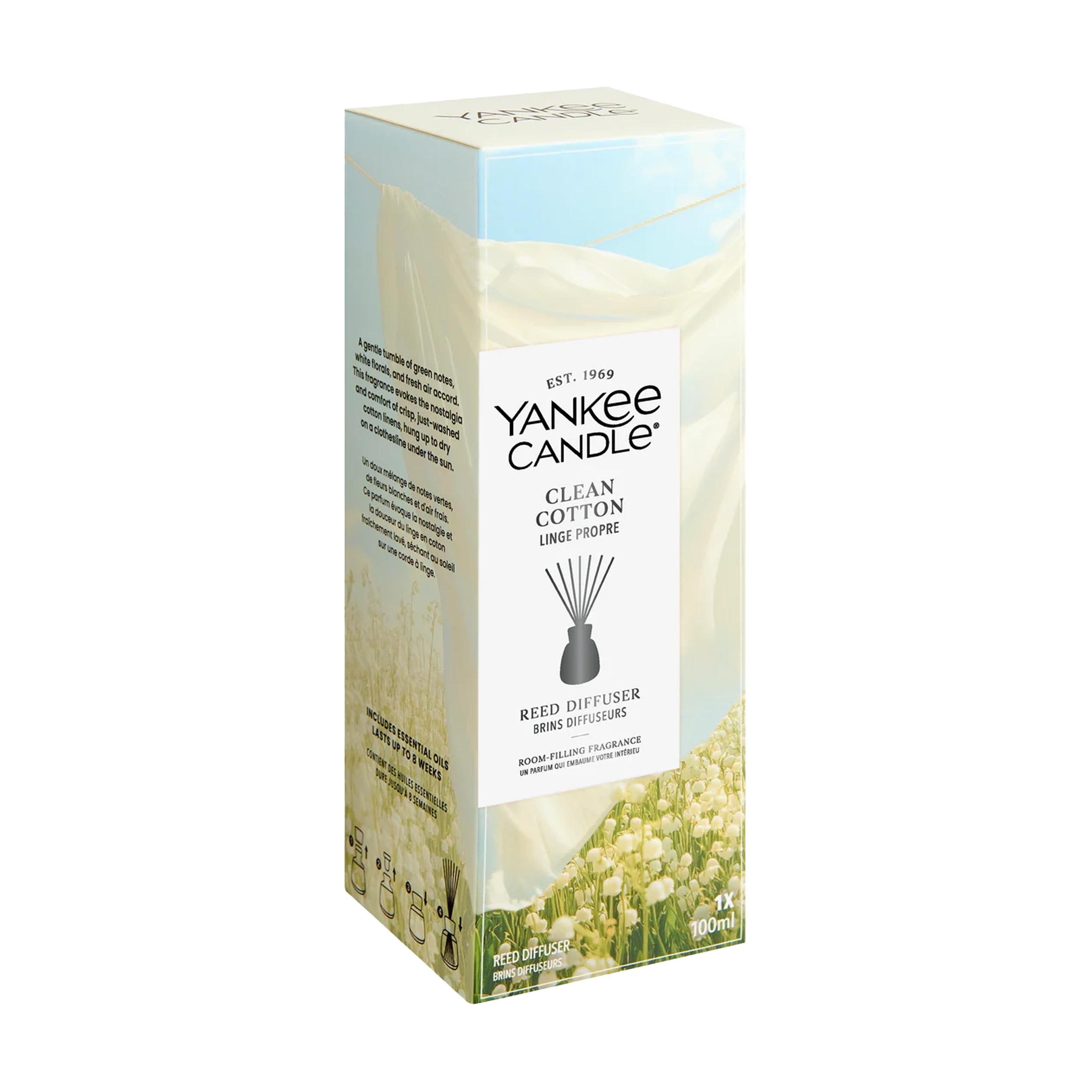 Vue 3 de Yankee Candle Clean Cotton Reed Diffuser 100 ml bâtonnets parfumée