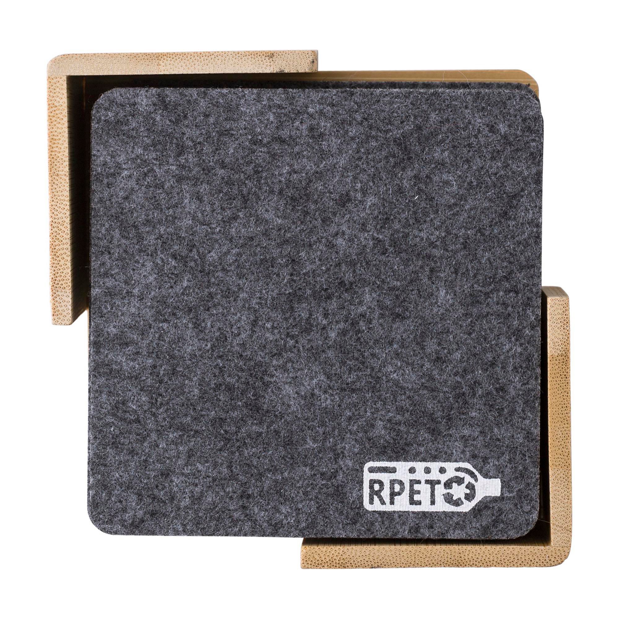 Vue 4 de Set de sous-verres Lawrence | Recyclé | Support en bambou