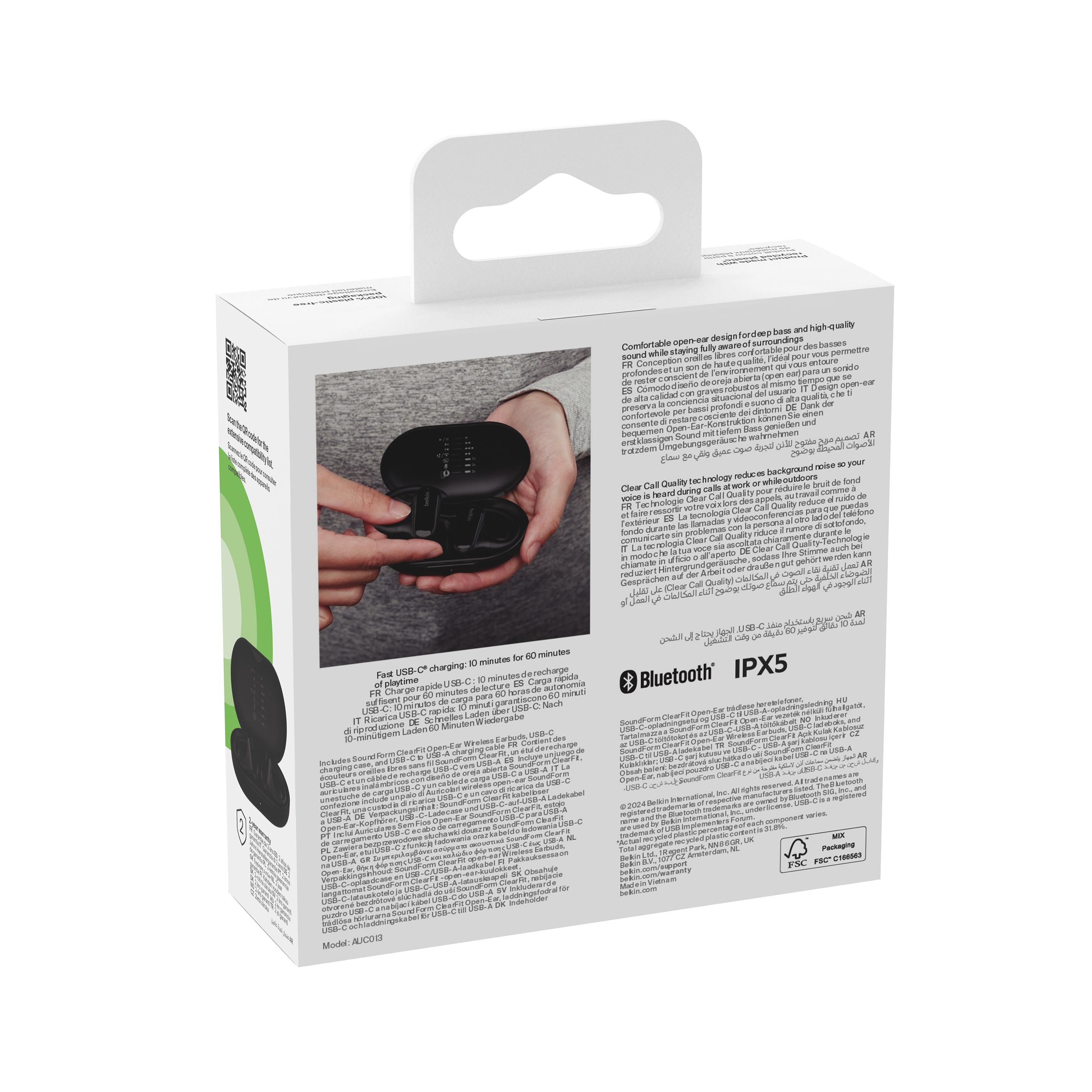 Vue 6 de Belkin SoundForm ClearFit Open-ear Wireless Earbuds
