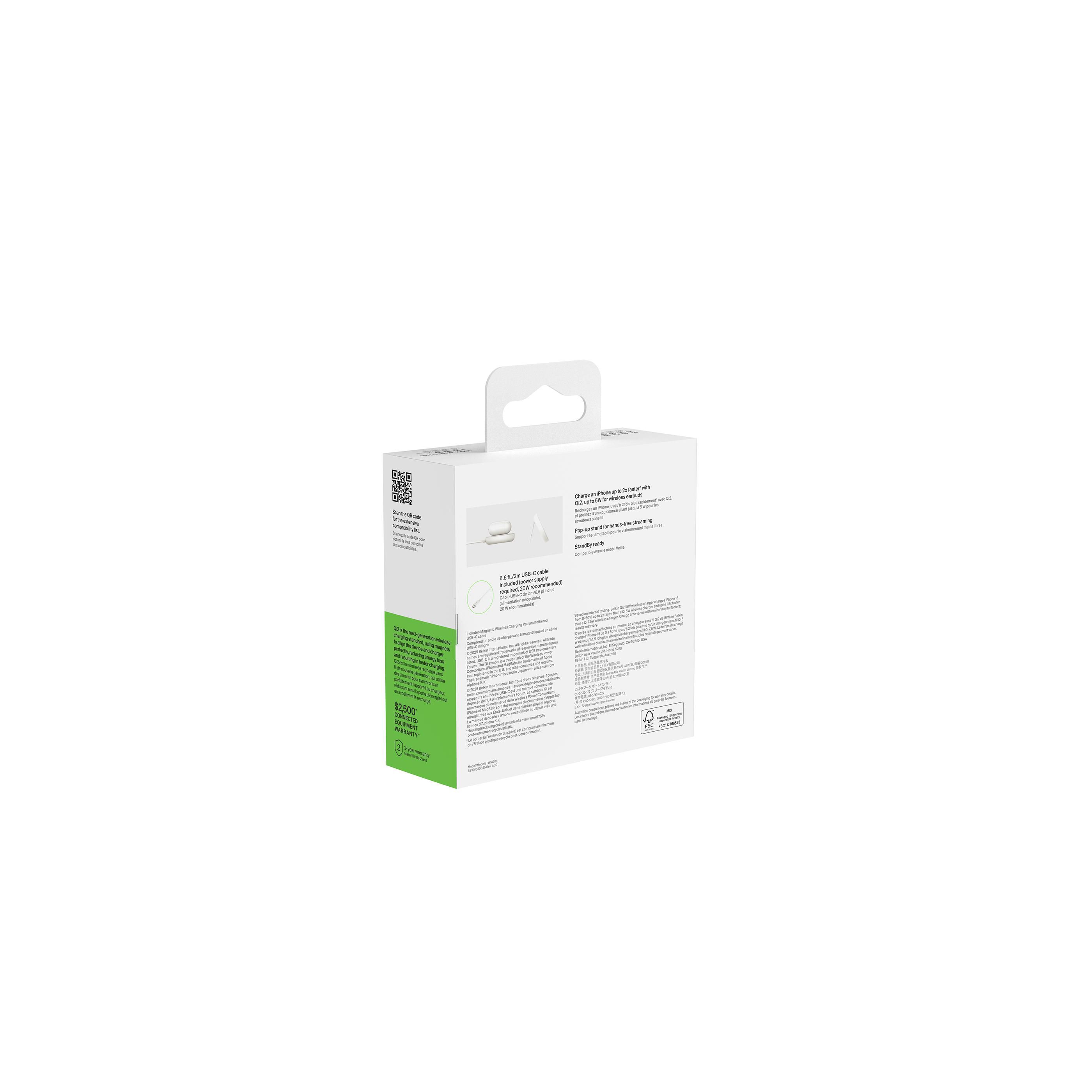 Vue 9 de Belkin Boost Charge Qi2 15w Magnetic Pad