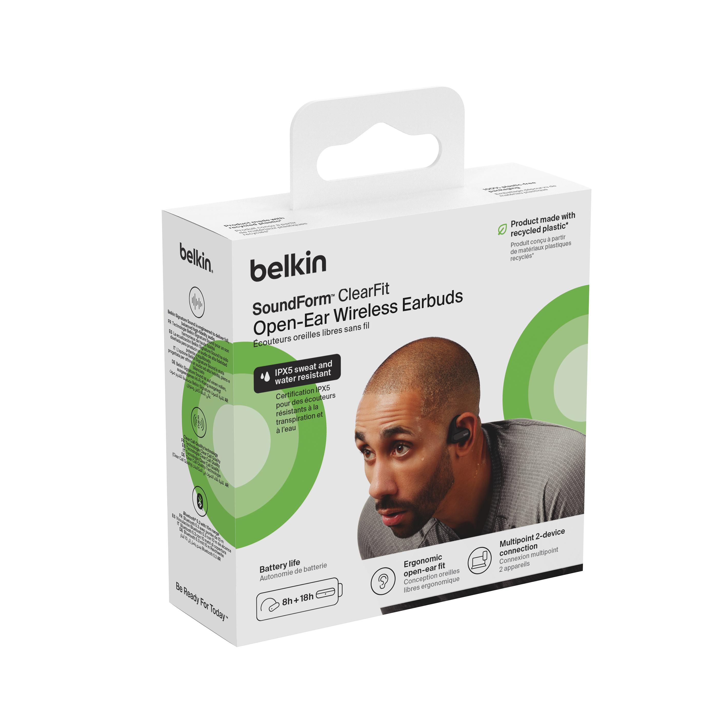 Vue 5 de Belkin SoundForm ClearFit Open-ear Wireless Earbuds