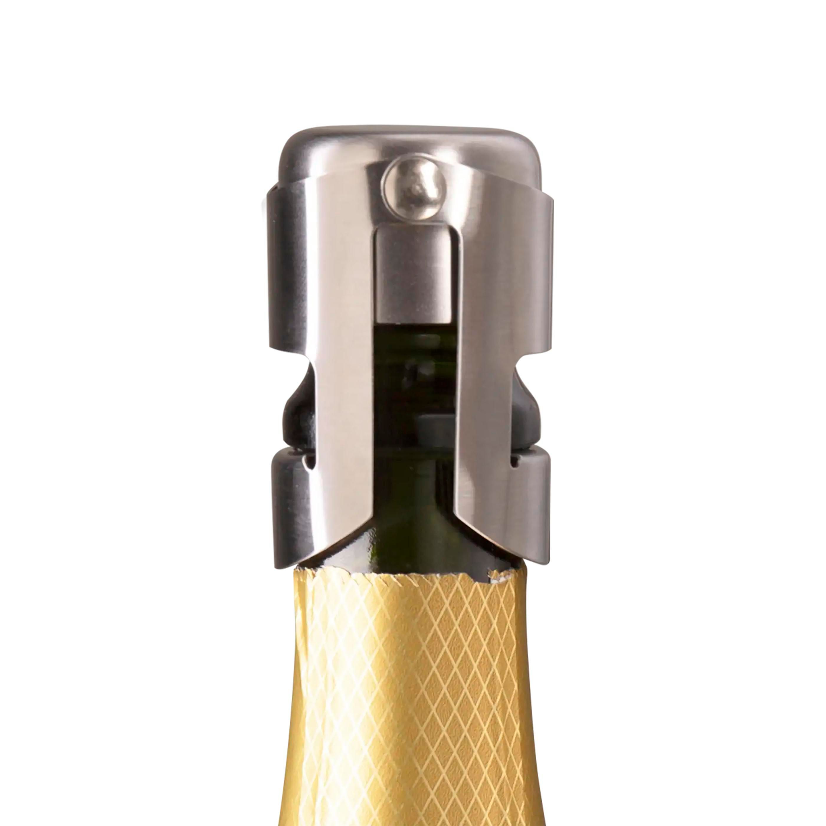 Vue 2 de Vacu Vin Champagne Stopper Stainless Steel bouchon de bouteille