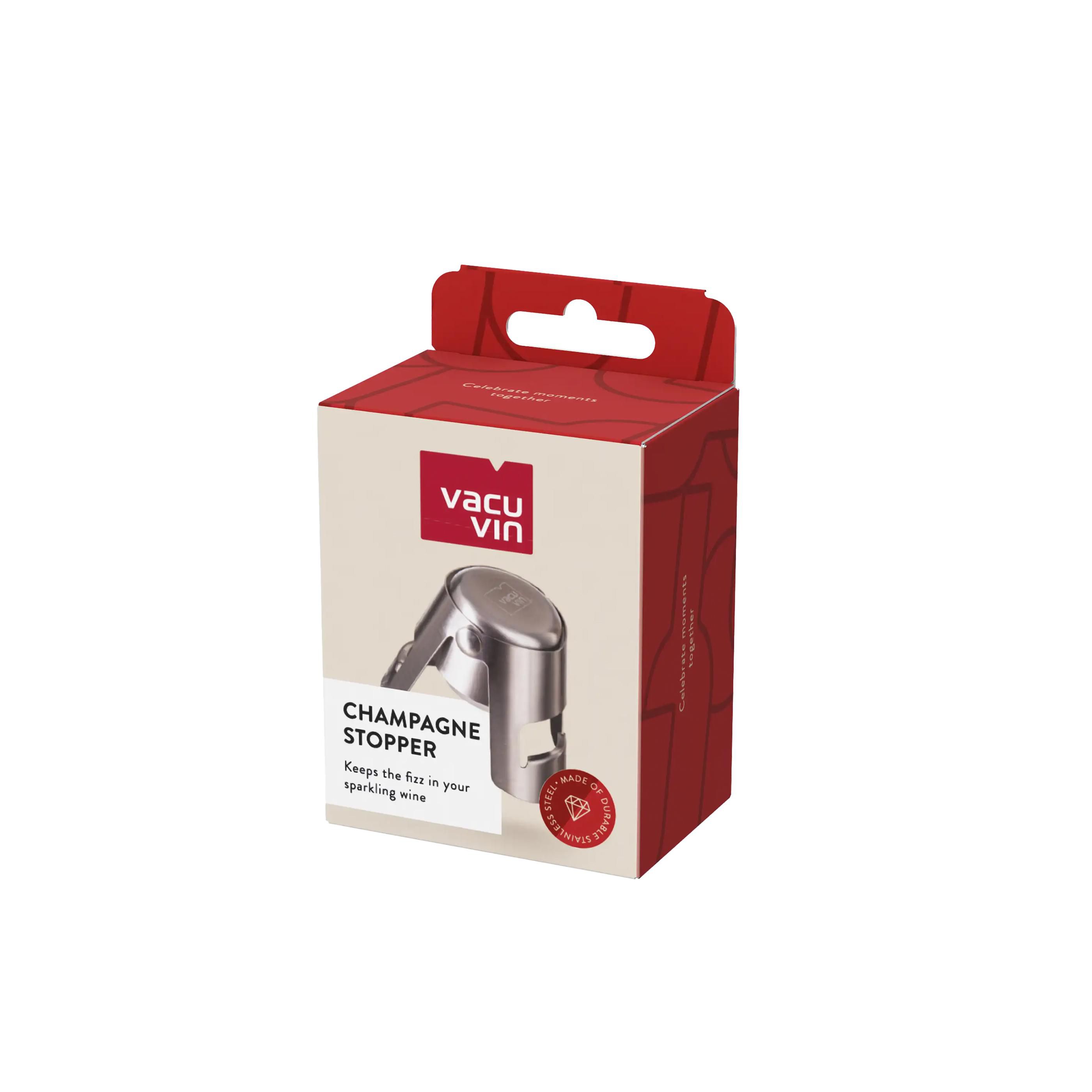 Vue 3 de Vacu Vin Champagne Stopper Stainless Steel bouchon de bouteille