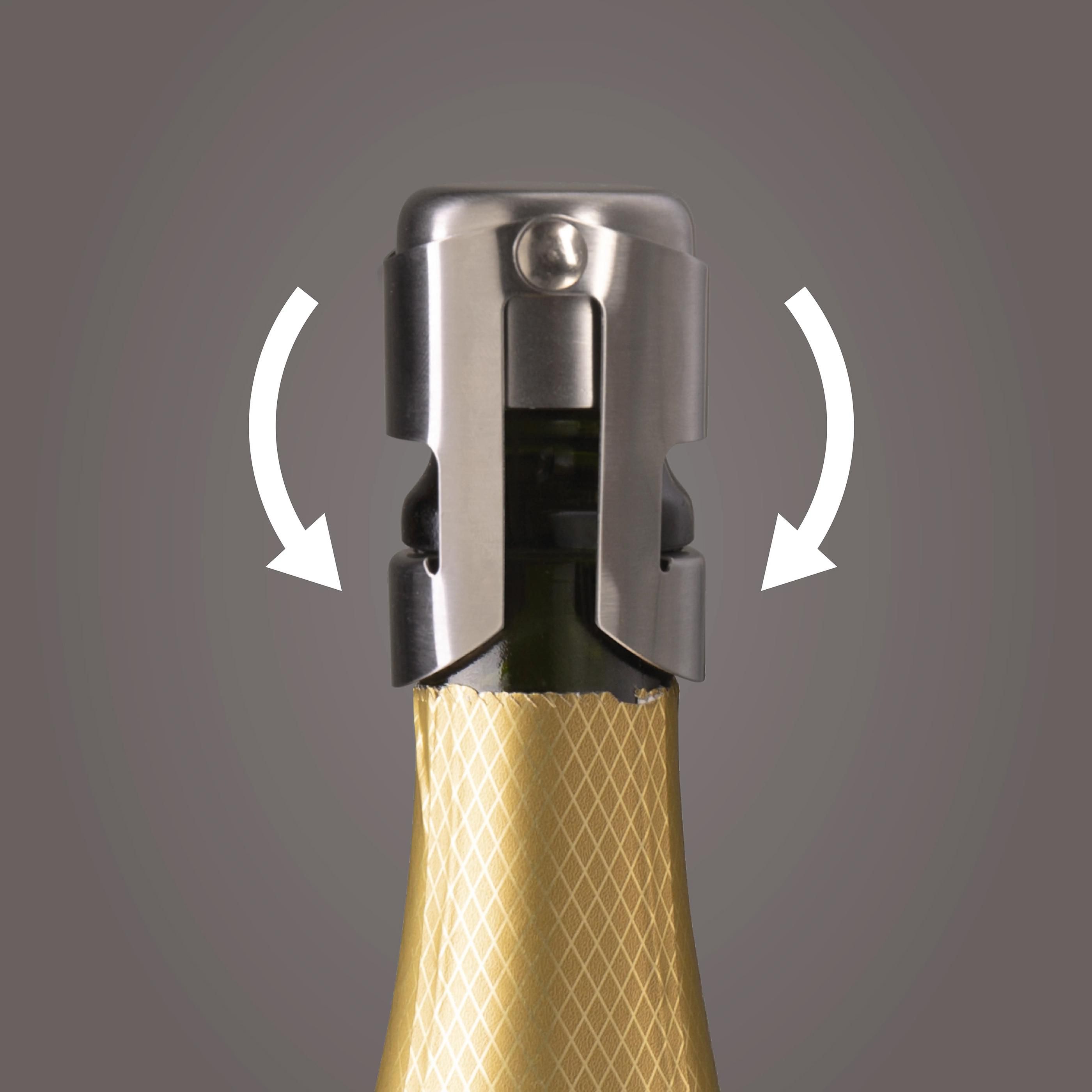 Vue 4 de Vacu Vin Champagne Stopper Stainless Steel bouchon de bouteille