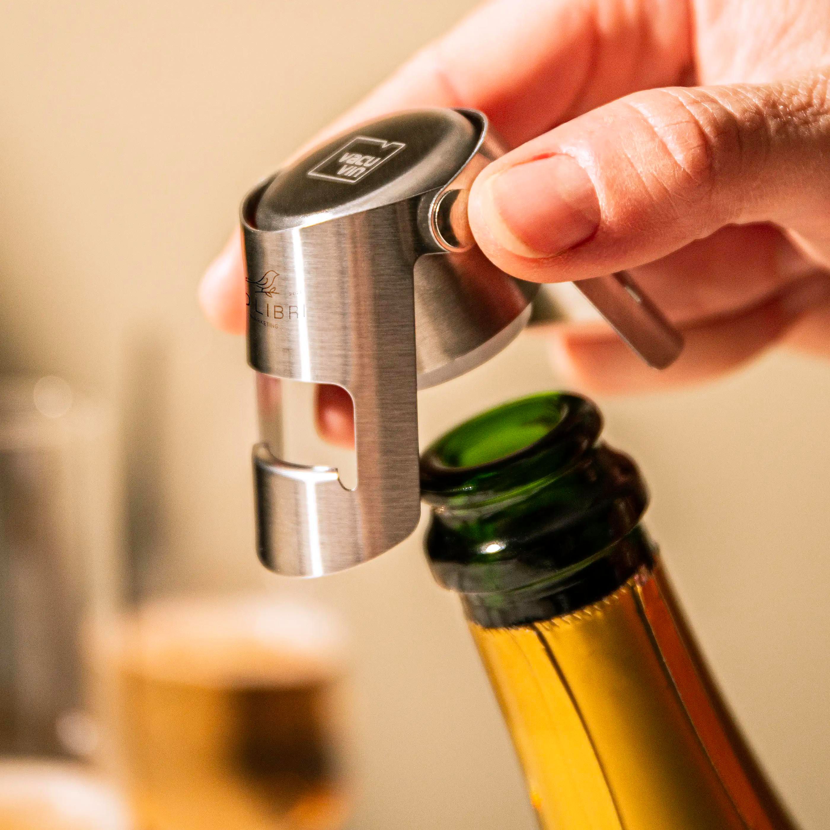 Vue 5 de Vacu Vin Champagne Stopper Stainless Steel bouchon de bouteille