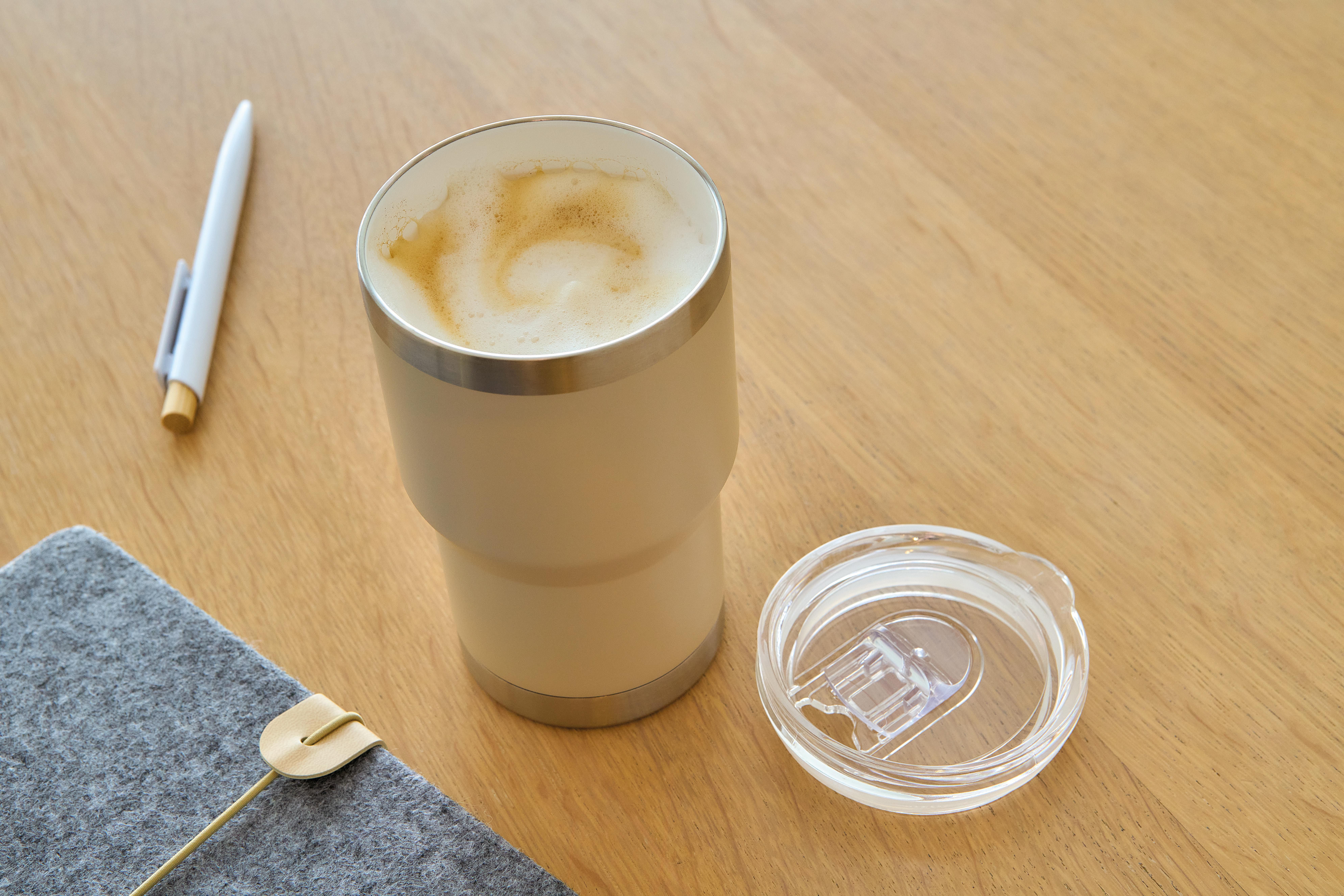 Vue 2 de Gobelet thermos Ayen | Inox recyclé | 350 ml | Revêtement céramique