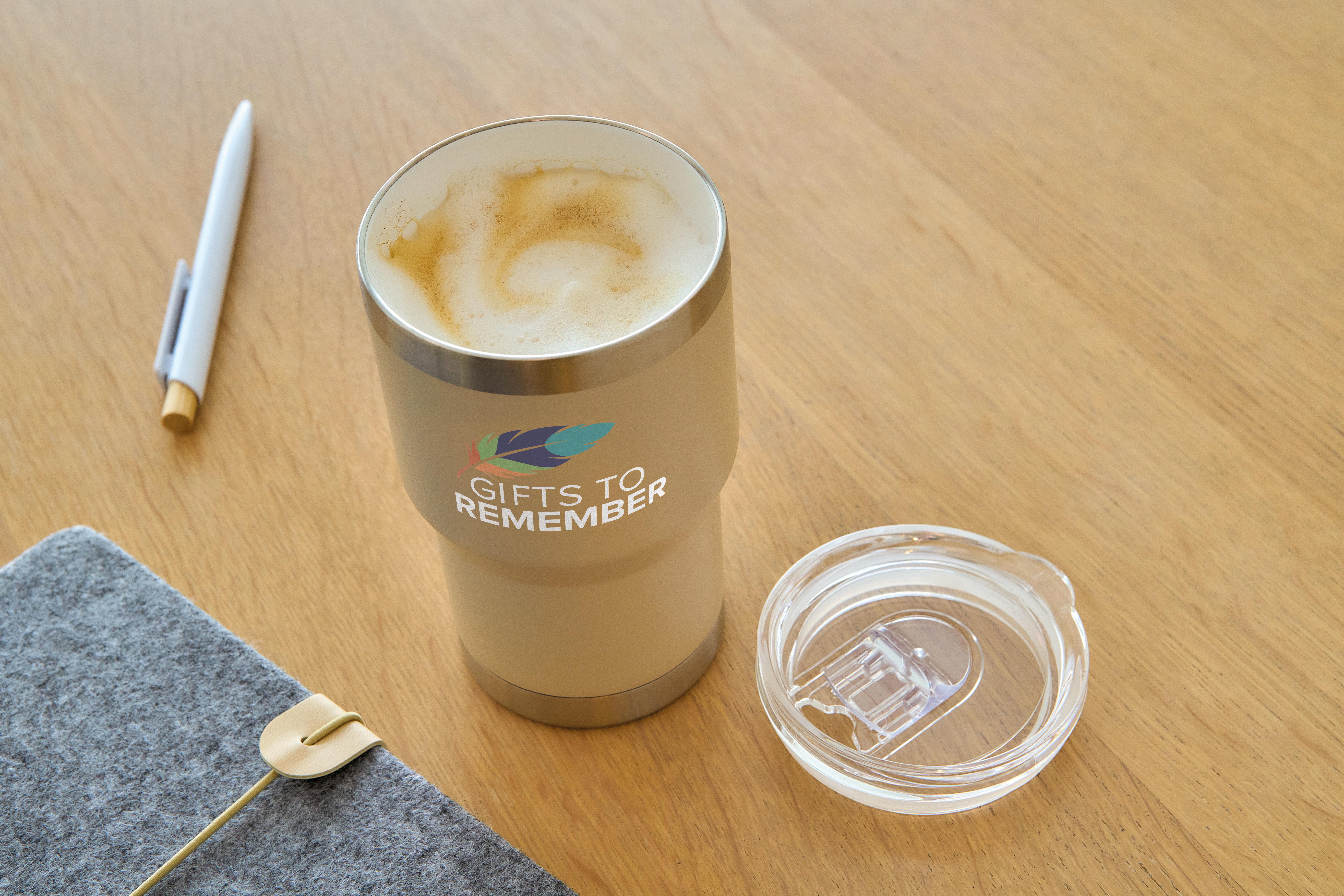 Vue 3 de Gobelet thermos Ayen | Inox recyclé | 350 ml | Revêtement céramique