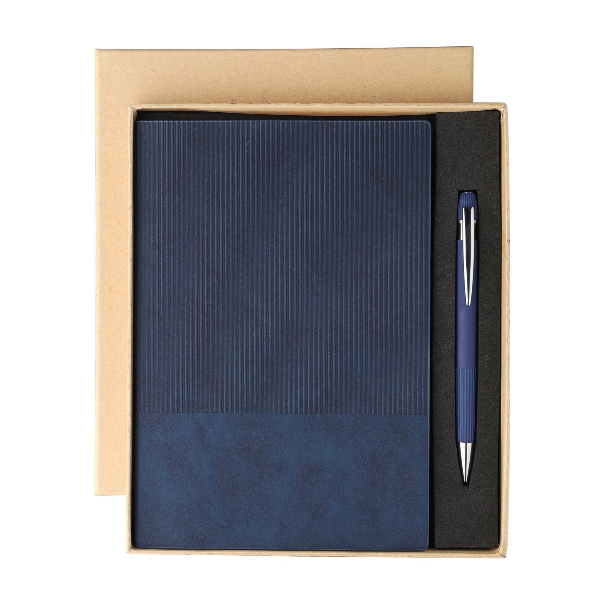 Vue 2 de Set carnet Tarek | Simili-cuir recyclé | A5 | Avec stylo bille