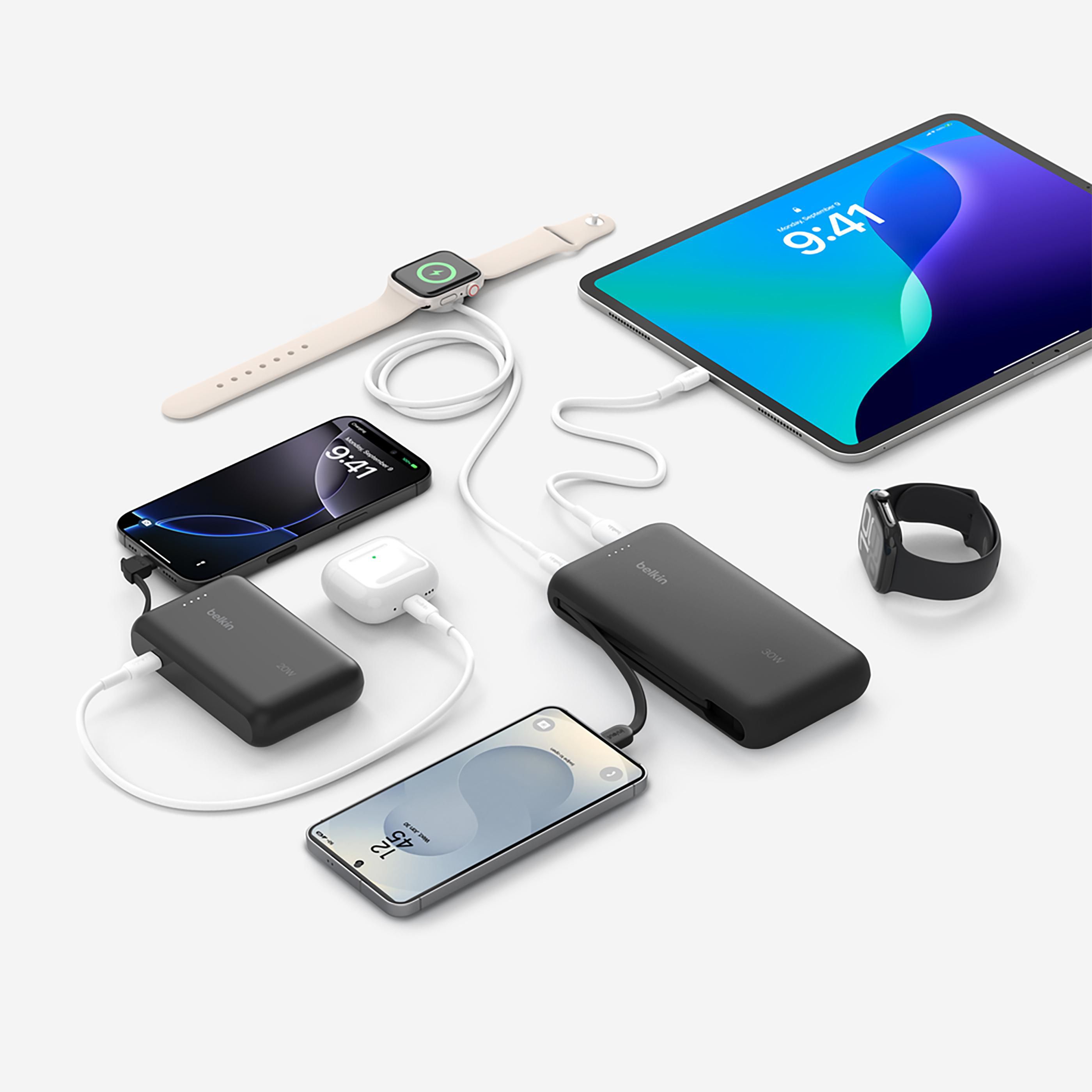 Vue 19 de Belkin BoostCharge Power Bank 20K Câble intégré