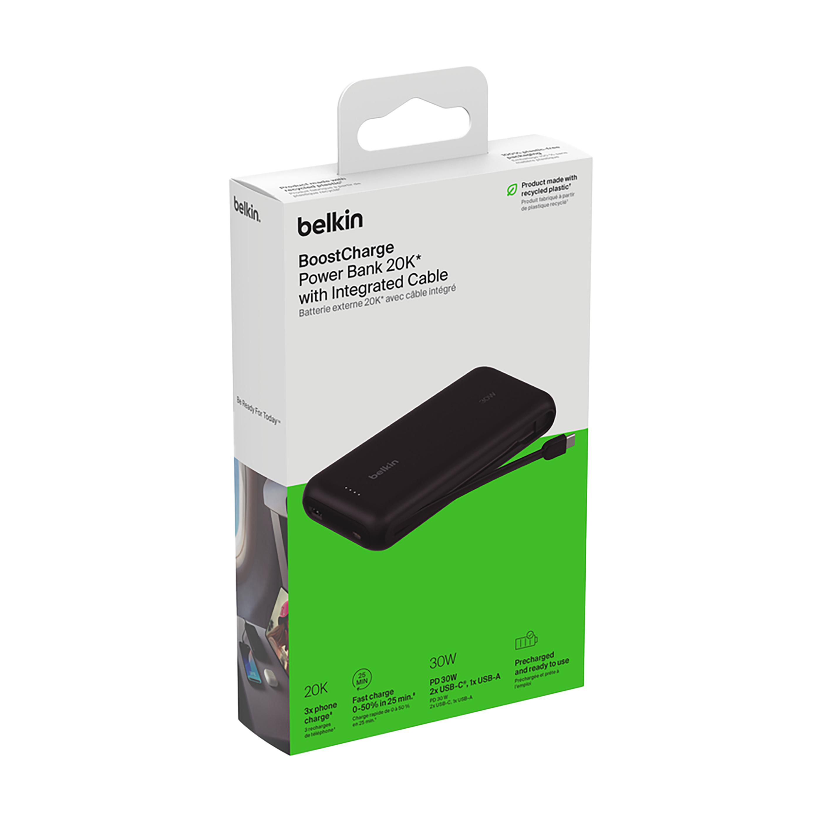 Vue 17 de Belkin BoostCharge Power Bank 20K Câble intégré