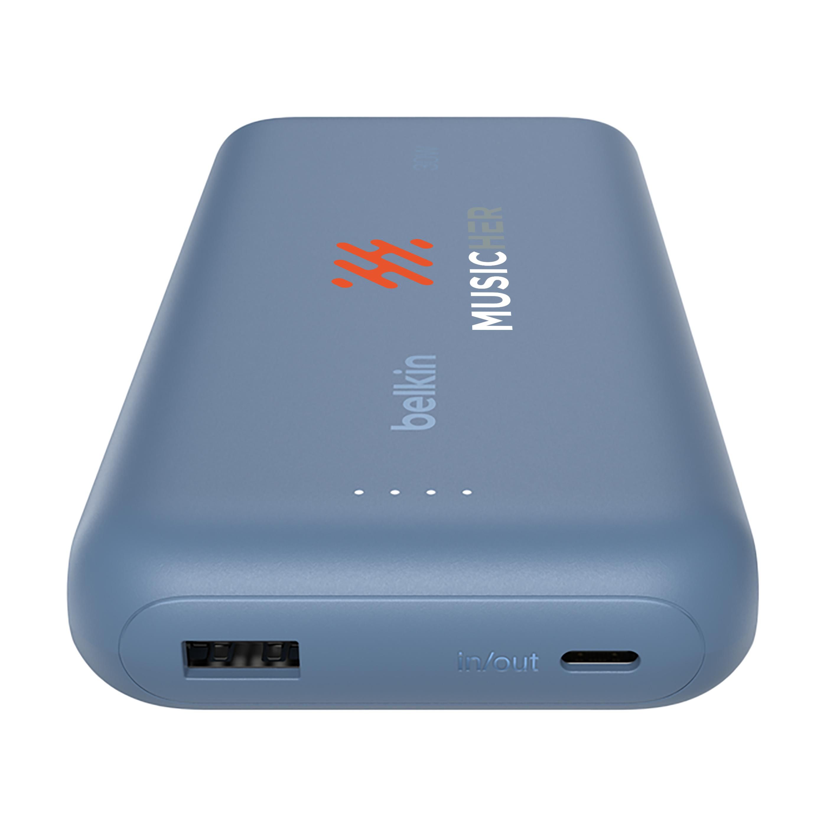 Vue 5 de Belkin BoostCharge Power Bank 20K Câble intégré