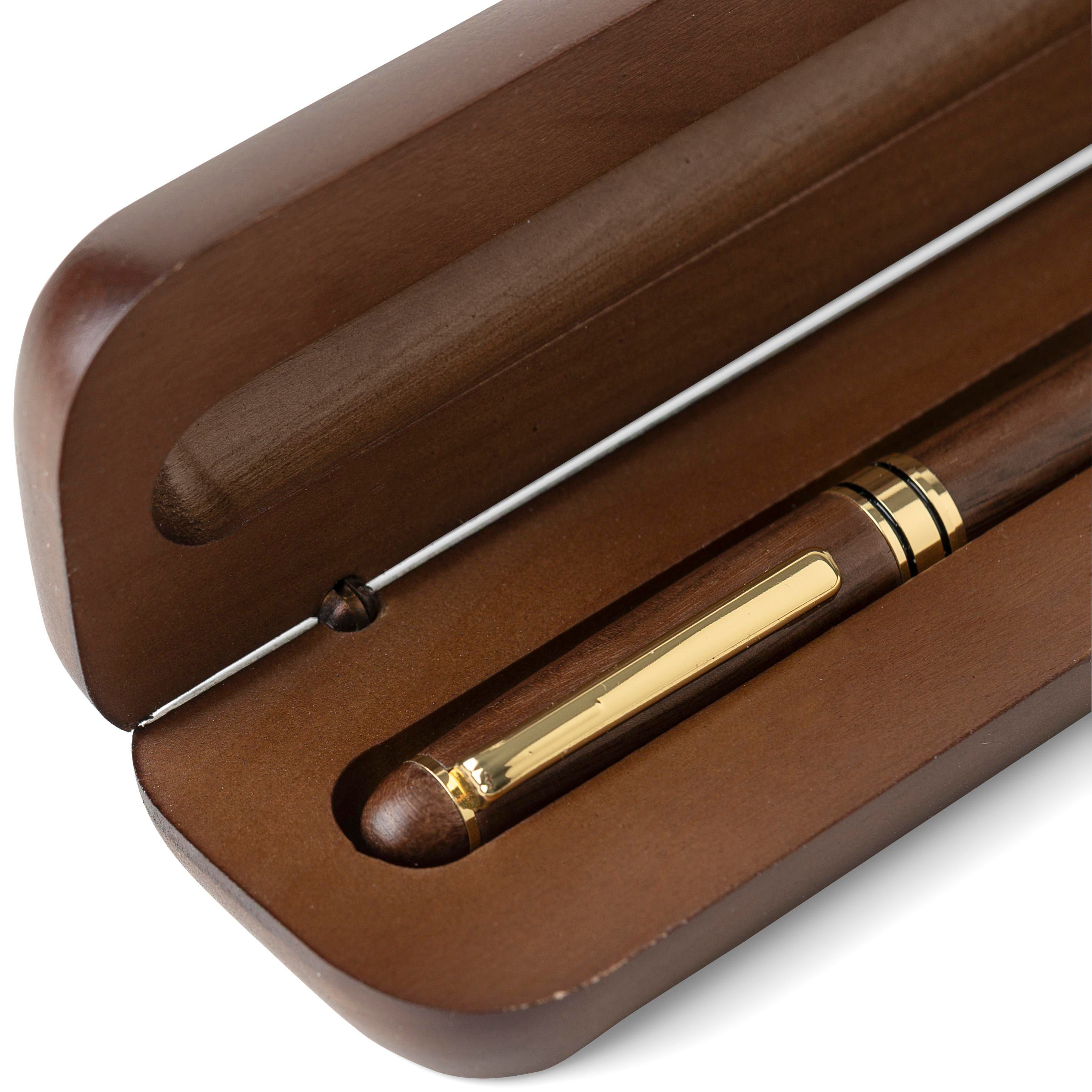 Vue 14 de Stylo bille Noa | Bois de noyer | Rotatif