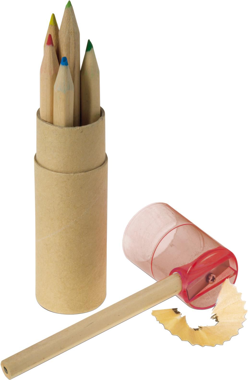Vue 3 de Set de crayons de couleur Libbie | Carton recyclé | 6 pièces