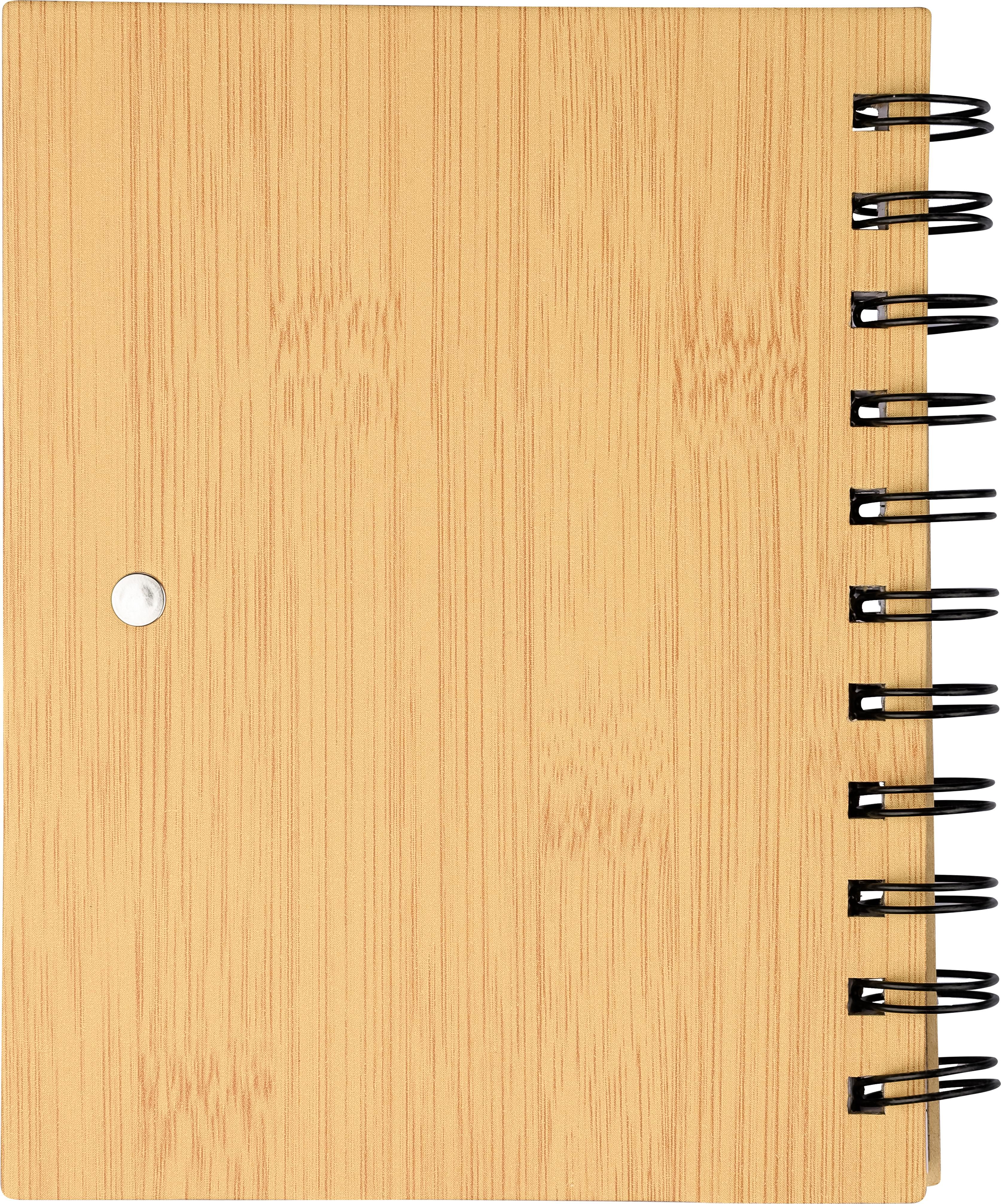 Vue 5 de Carnet Niall | Aspect bambou | Avec notes adhésives et stylo bille