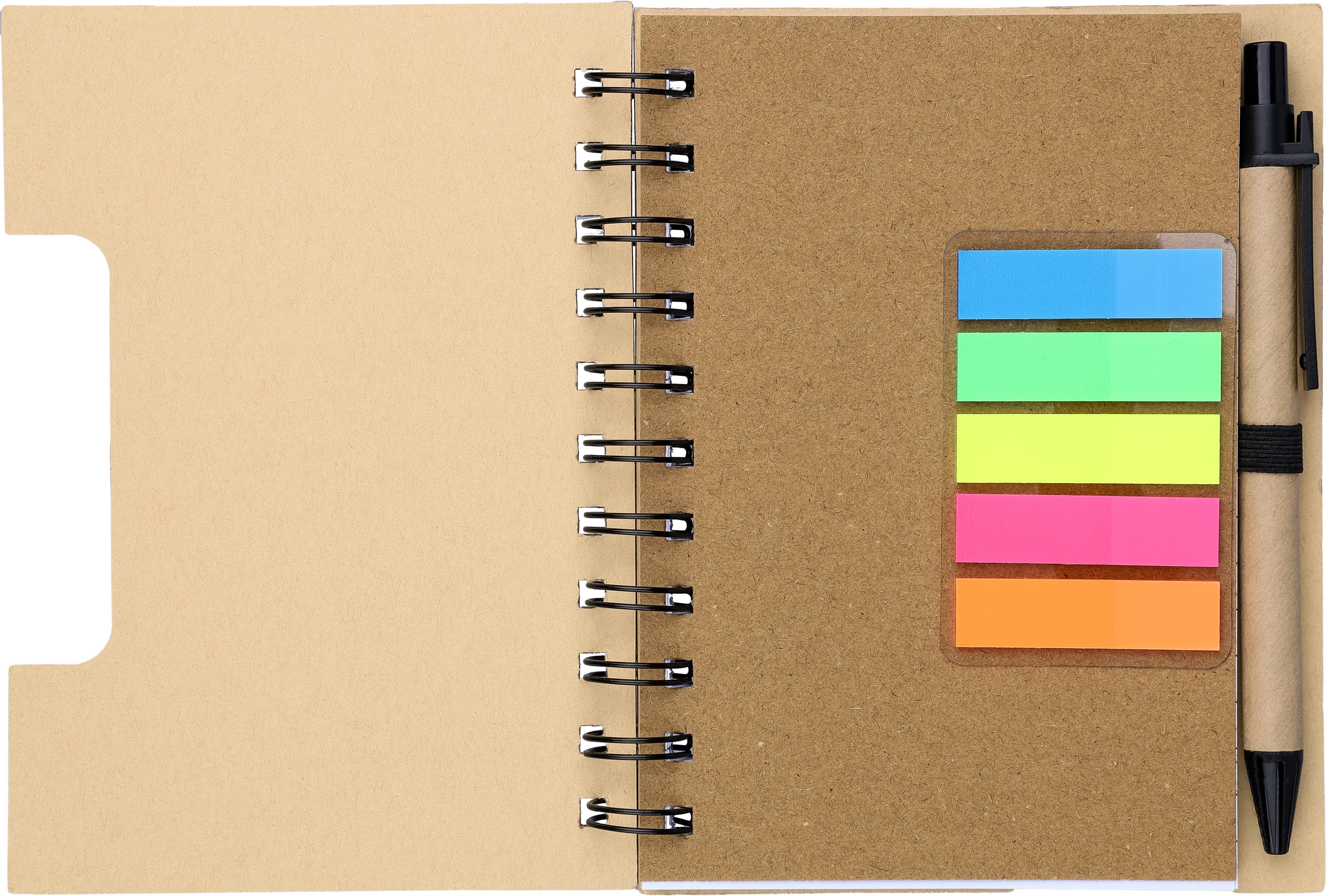 Vue 7 de Carnet Niall | Aspect bambou | Avec notes adhésives et stylo bille