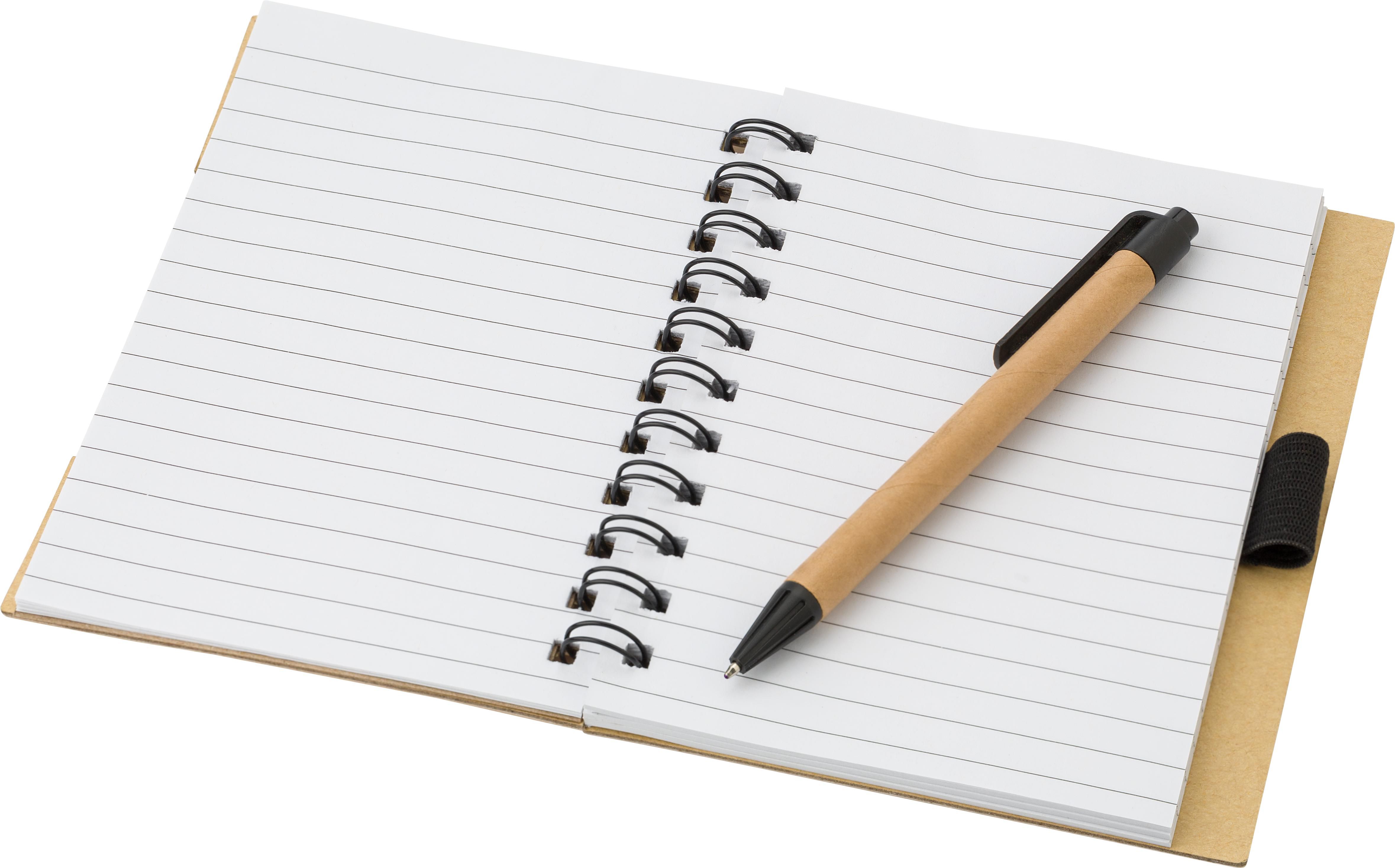 Vue 9 de Carnet Niall | Aspect bambou | Avec notes adhésives et stylo bille