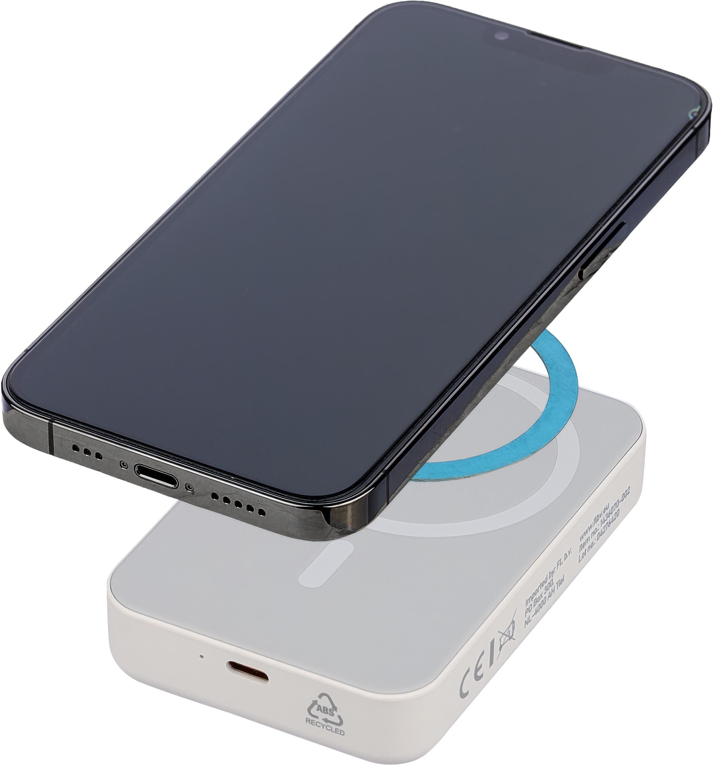 Vue 5 de Batterie externe avec chargeur sans fil Meno | Recyclée | 10&nbsp;000 mAh | Compatible MagSafe
