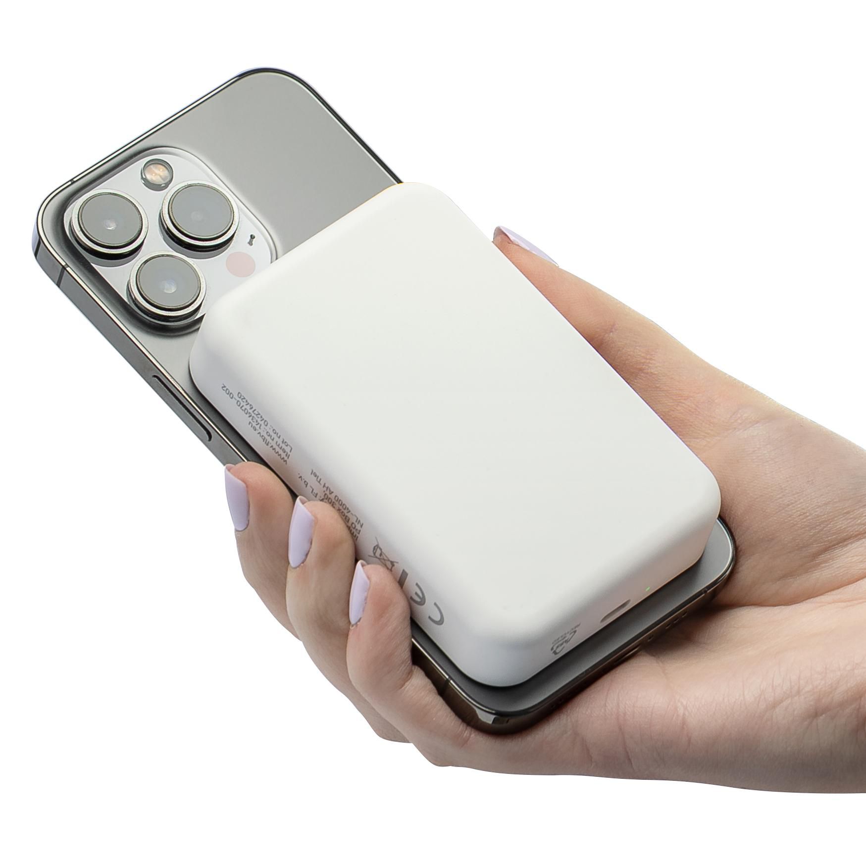 Vue 3 de Batterie externe avec chargeur sans fil Meno | Recyclée | 10&nbsp;000 mAh | Compatible MagSafe