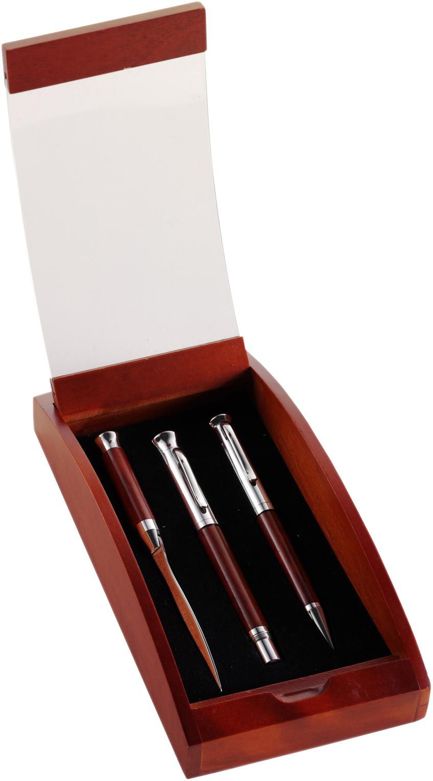 Vue 3 de Set d'écriture Paulette | Bois de rose | 3 pcs