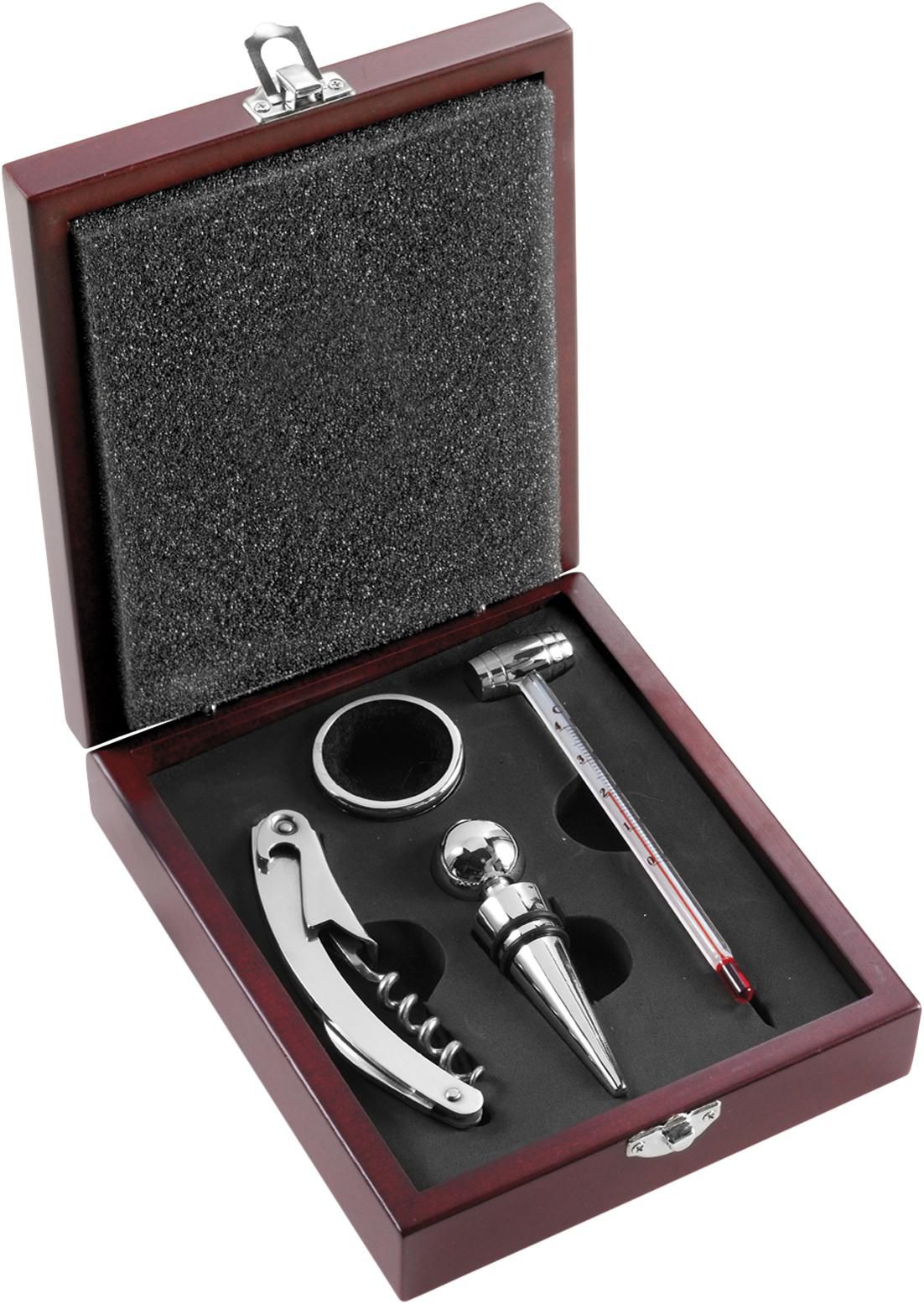 Vue 3 de Coffret à vin Brady | Bois | 4 pièces