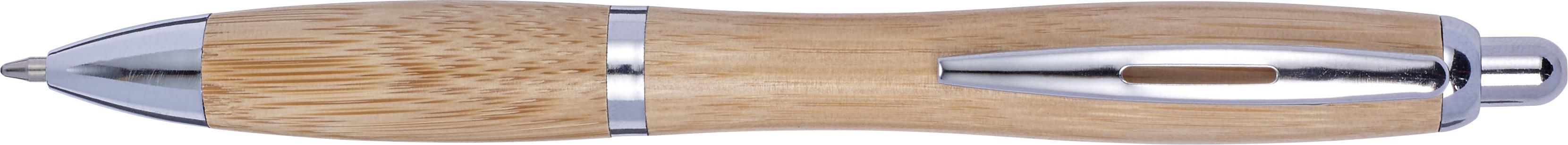 Stylo bille Carson | Bambou | Détails argent
