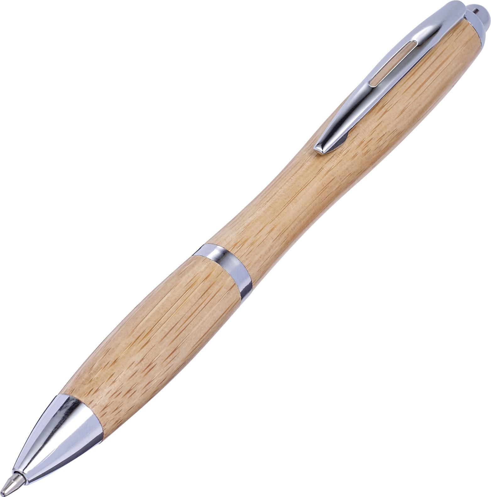 Vue 6 de Stylo bille Carson | Bambou | Détails argent
