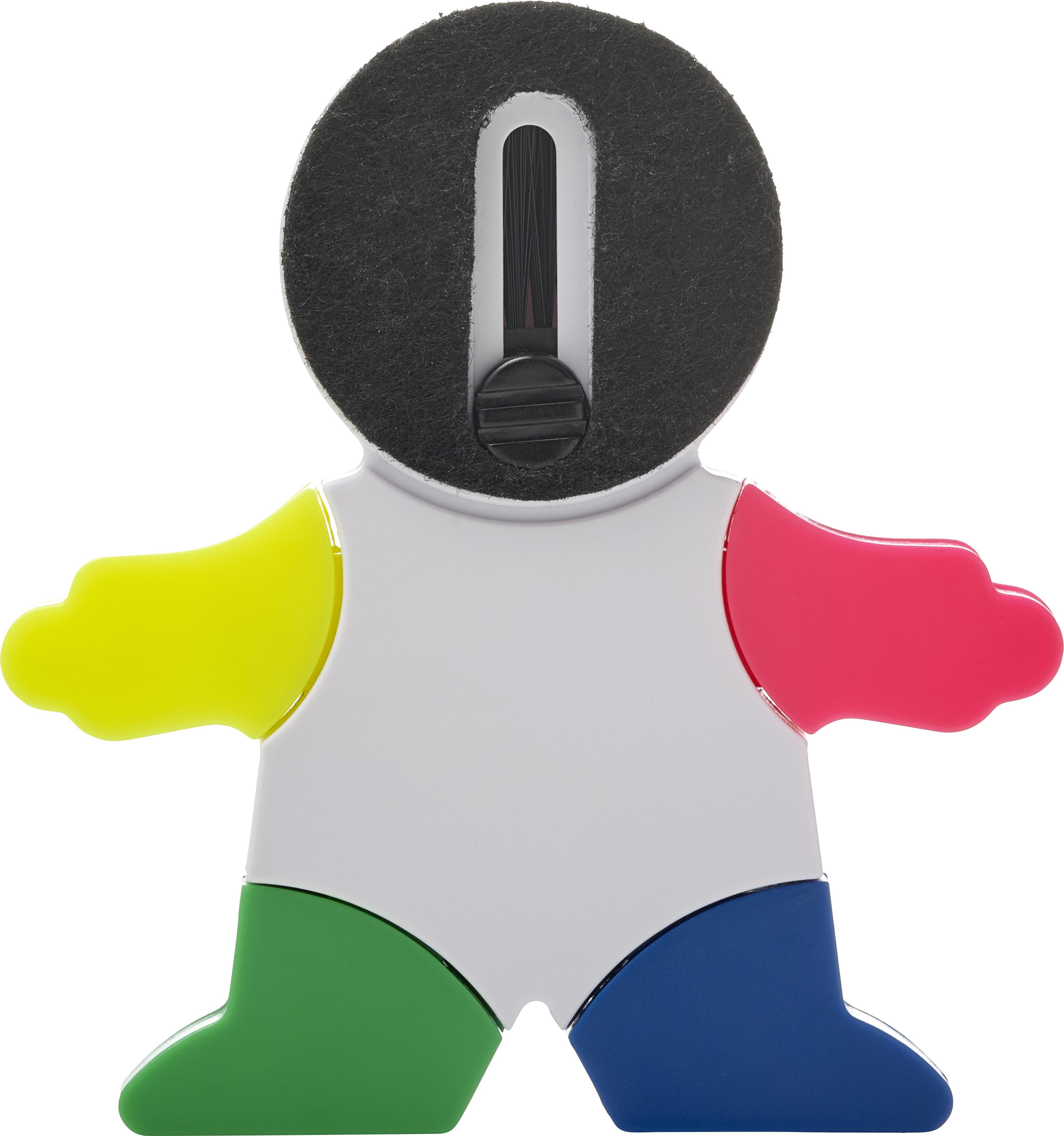 Vue 4 de Set de surligneurs Ella | Forme mannequin | 4 couleurs