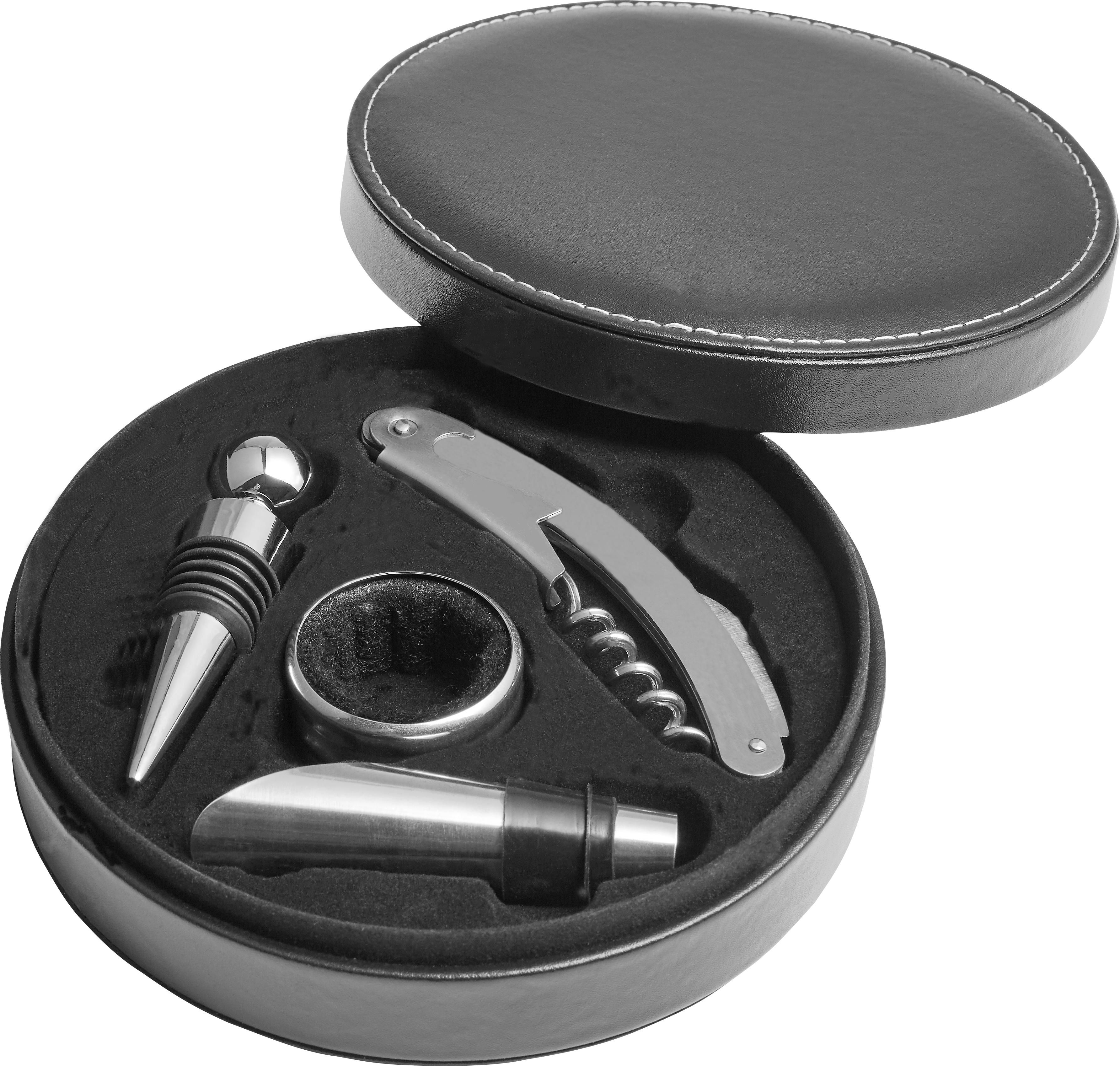 Vue 2 de Coffret à vin Jeremy | Acier inoxydable | 4 pièces