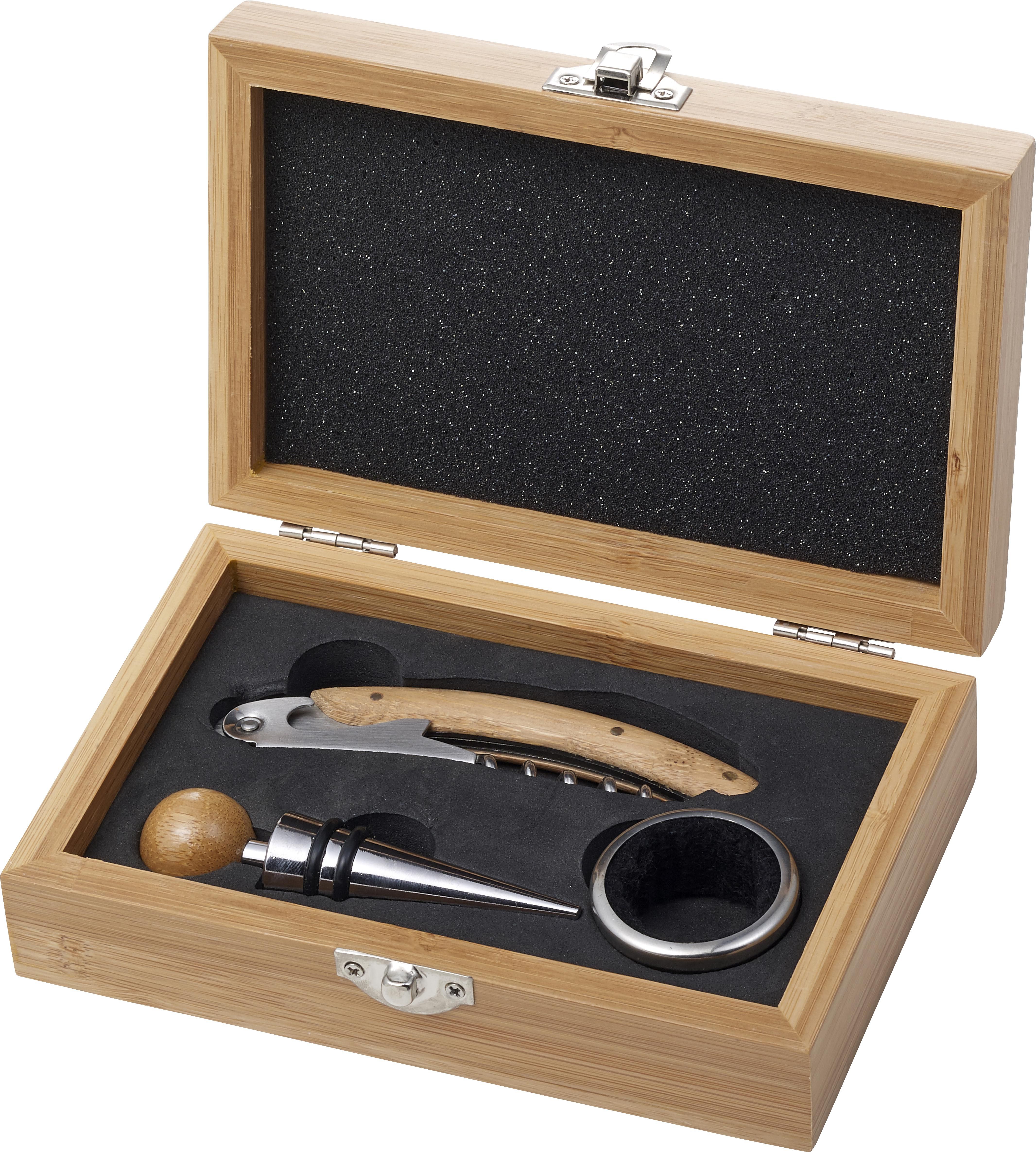 Vue 4 de Coffret à vin Leonie | Bambou | 3 pièces