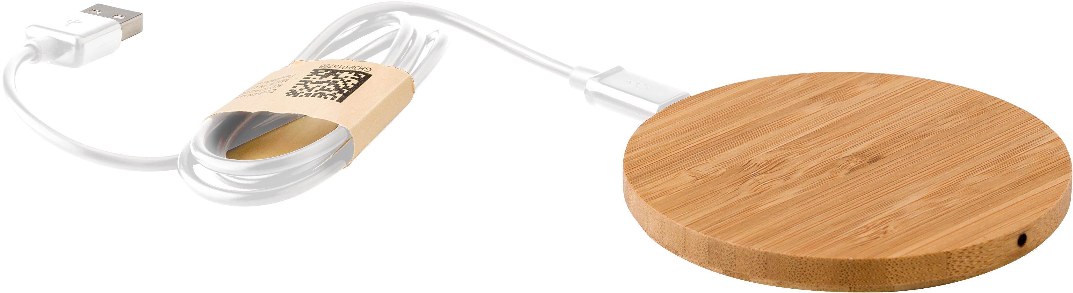 Vue 4 de Chargeur sans fil Fernando | Bambou | 15W