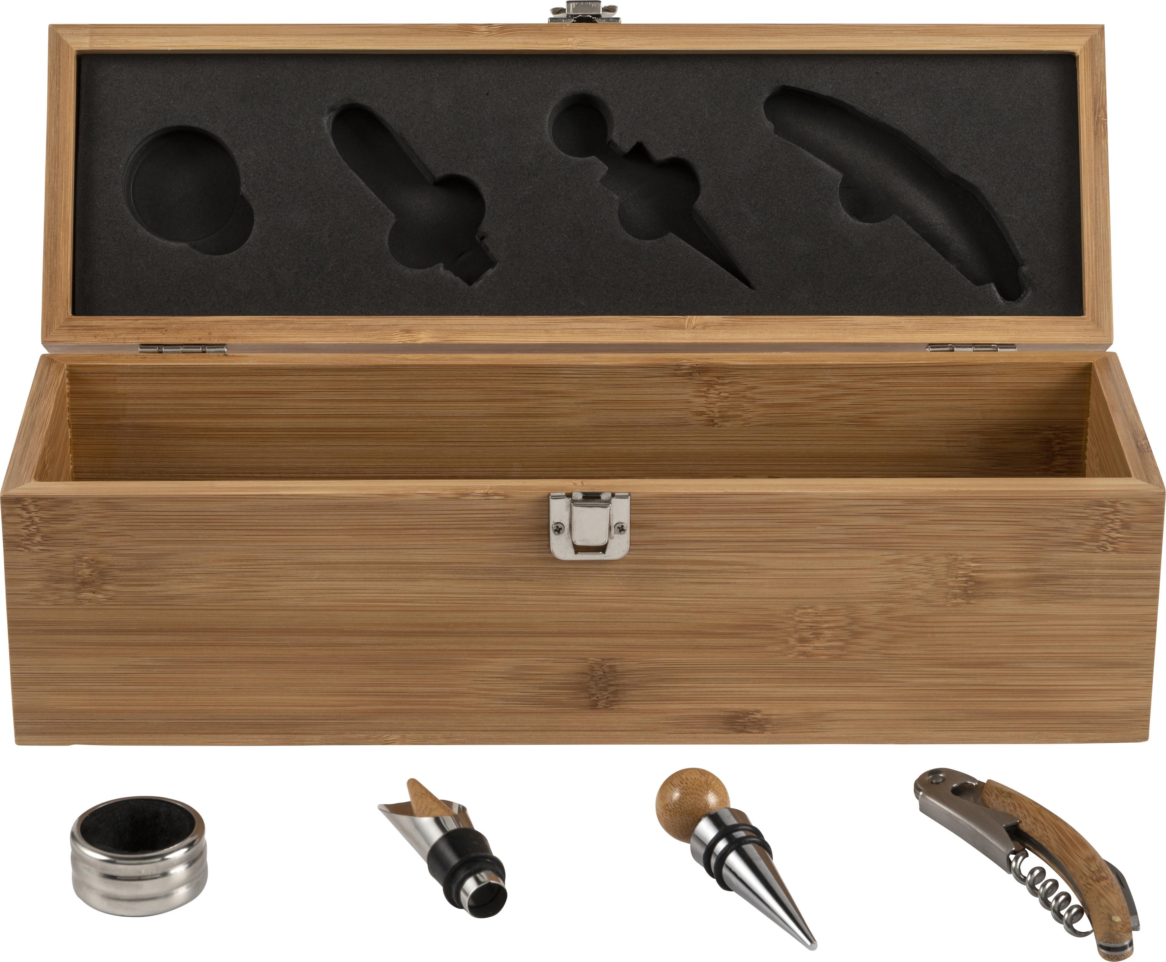 Coffret à vin Gareth | Bambou | 4 pièces