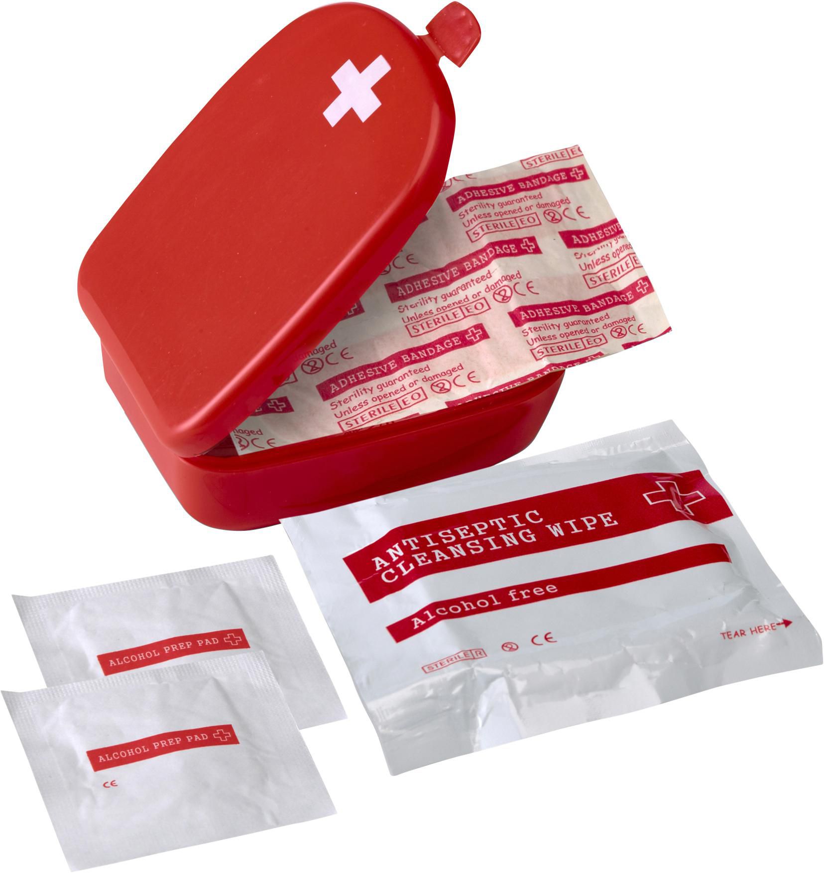 Vue 4 de Trousse de premiers secours Mila | Boîte plastique | Rouge croix blanche