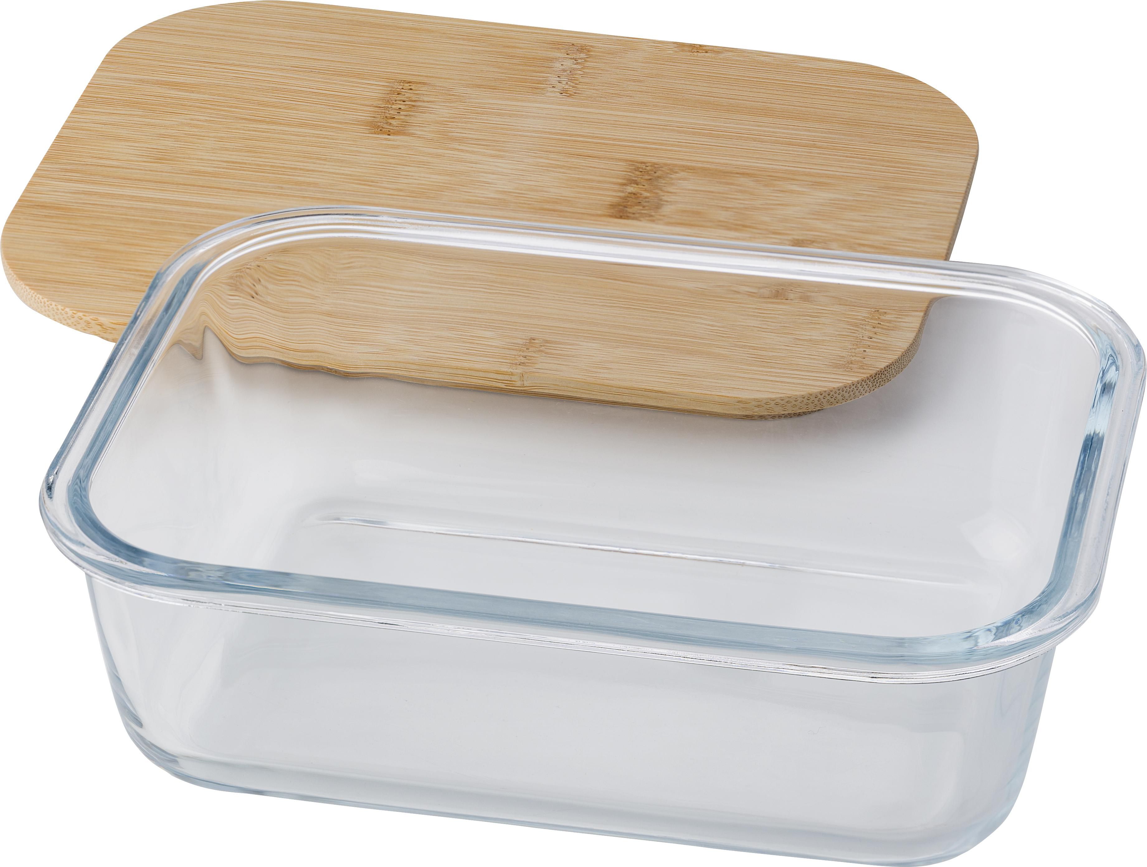 Vue 4 de Boîte à déjeuner Nicole | Verre | Couvercle bambou | 900 ml
