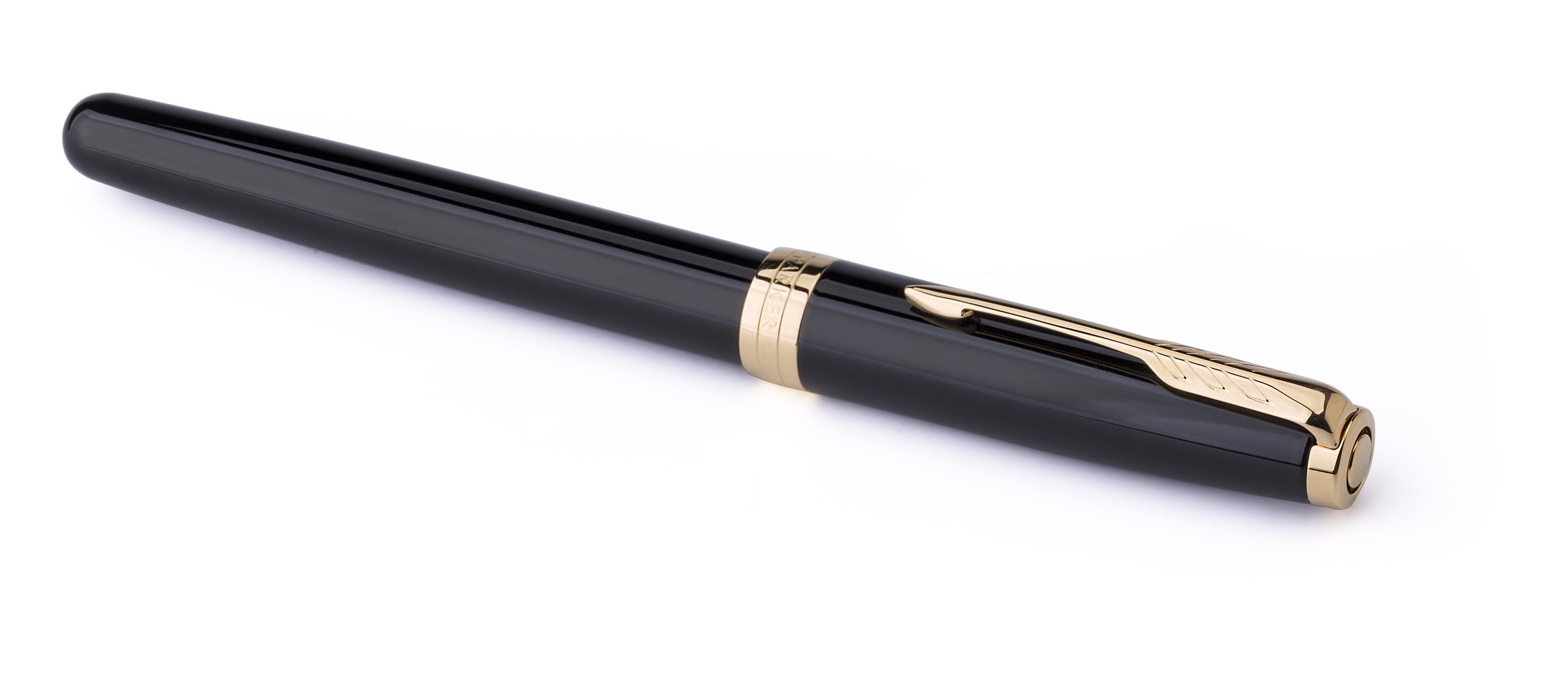 Vue 2 de Parker Sonnet stylo roller | Finitions dorées