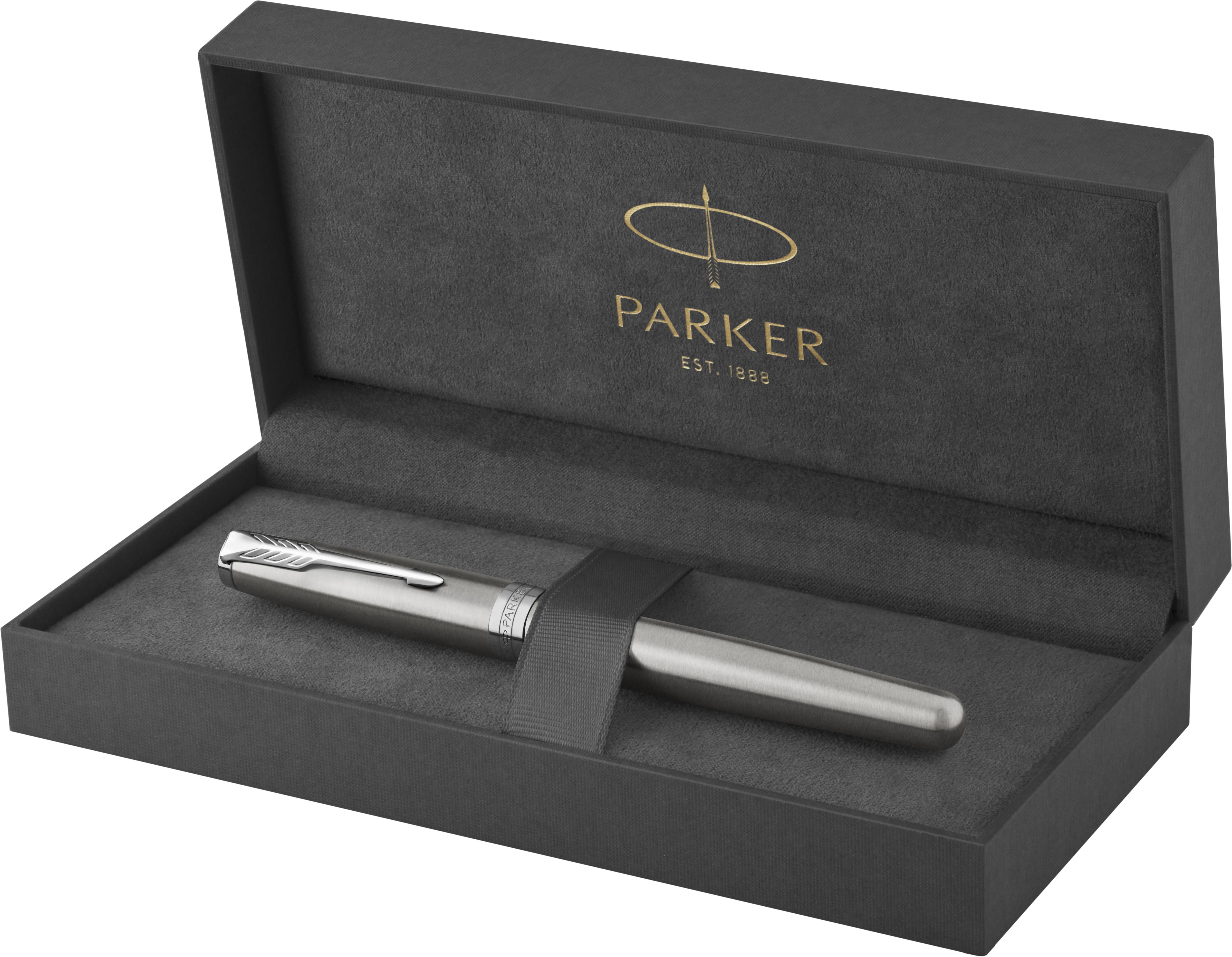 Vue 3 de Parker Sonnet stylo roller | Acier inoxydable