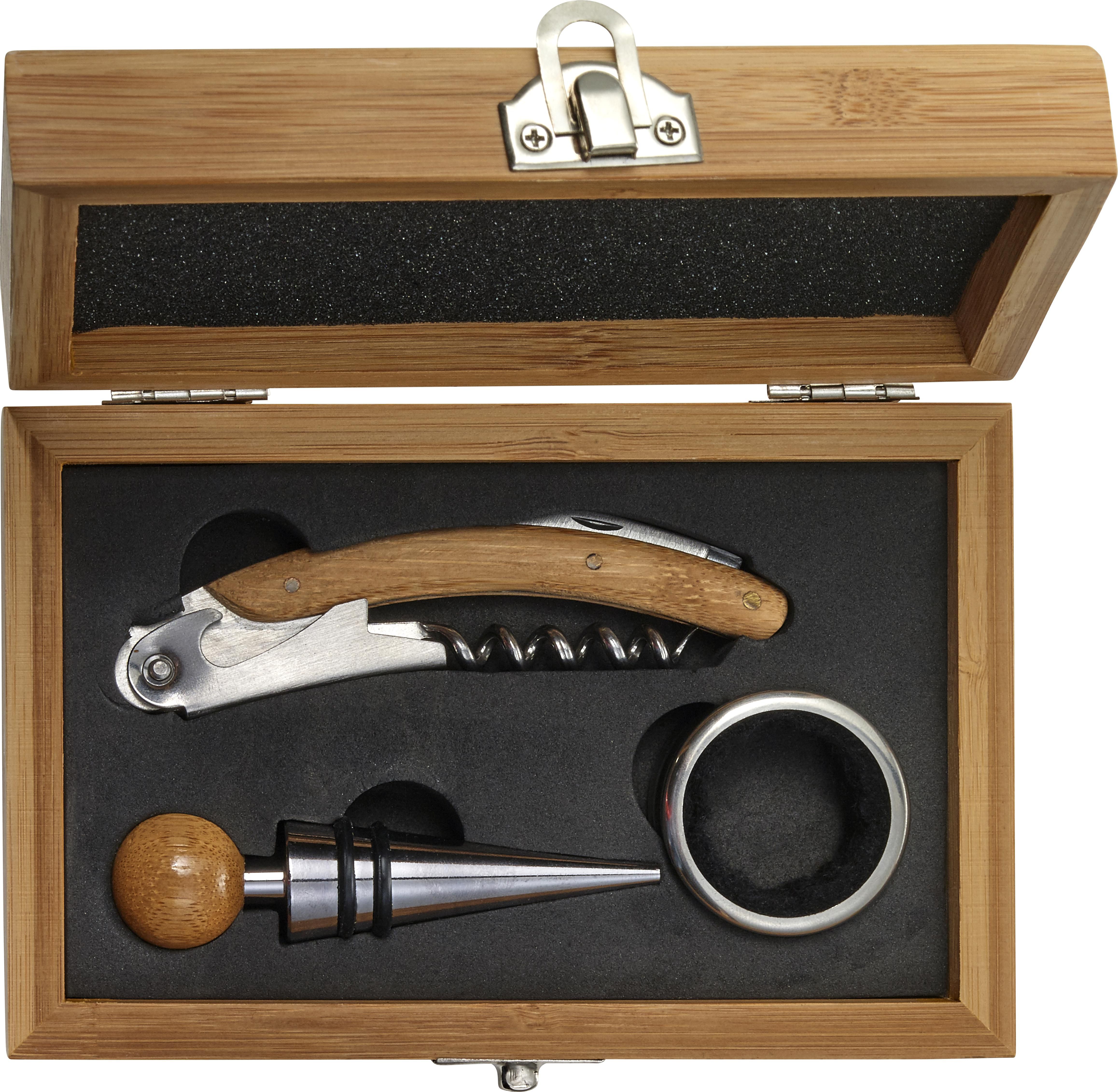 Coffret à vin Leonie | Bambou | 3 pièces