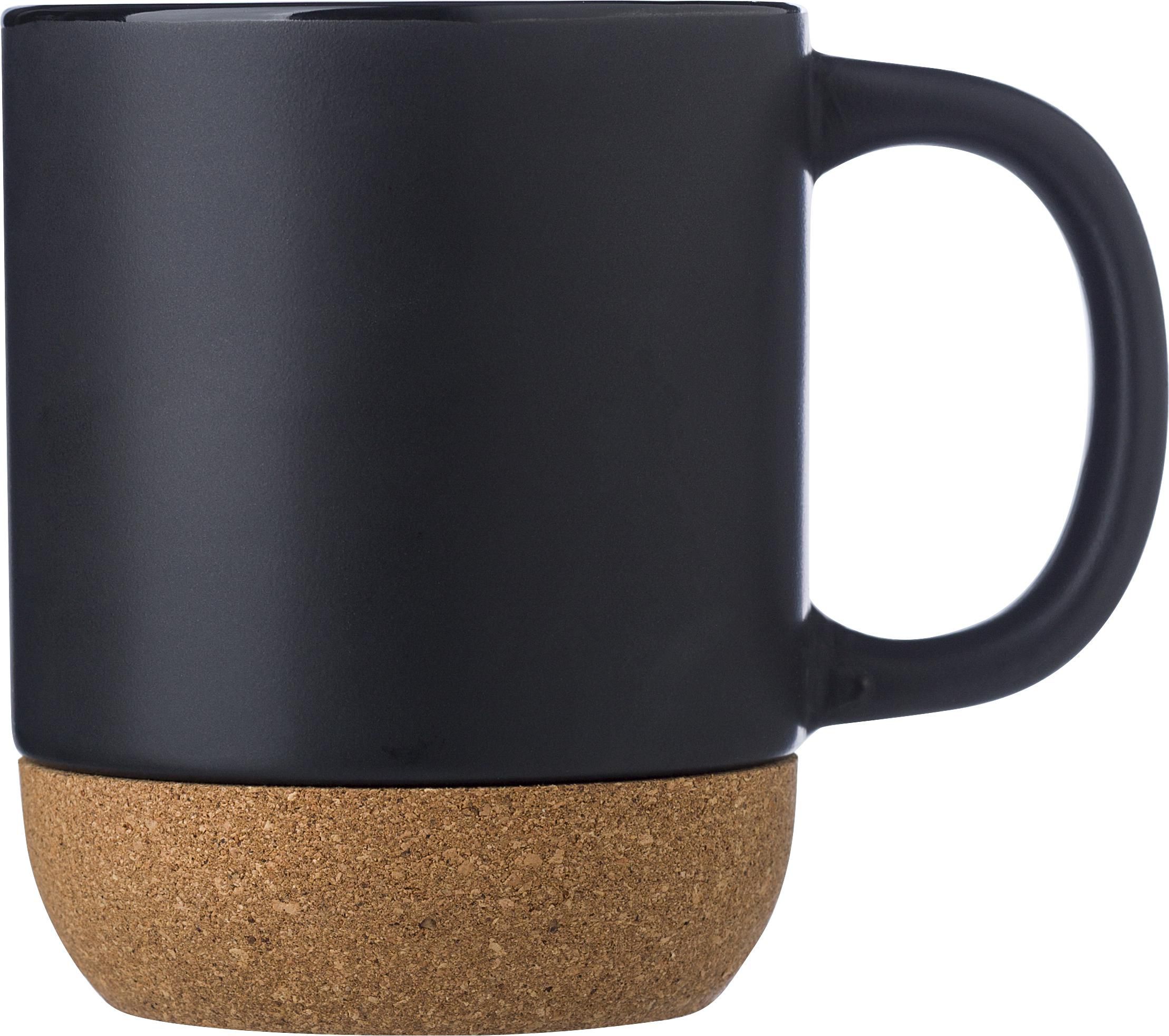 Vue 3 de Mug Rosamund | Céramique | Fond liège | 300 ml
