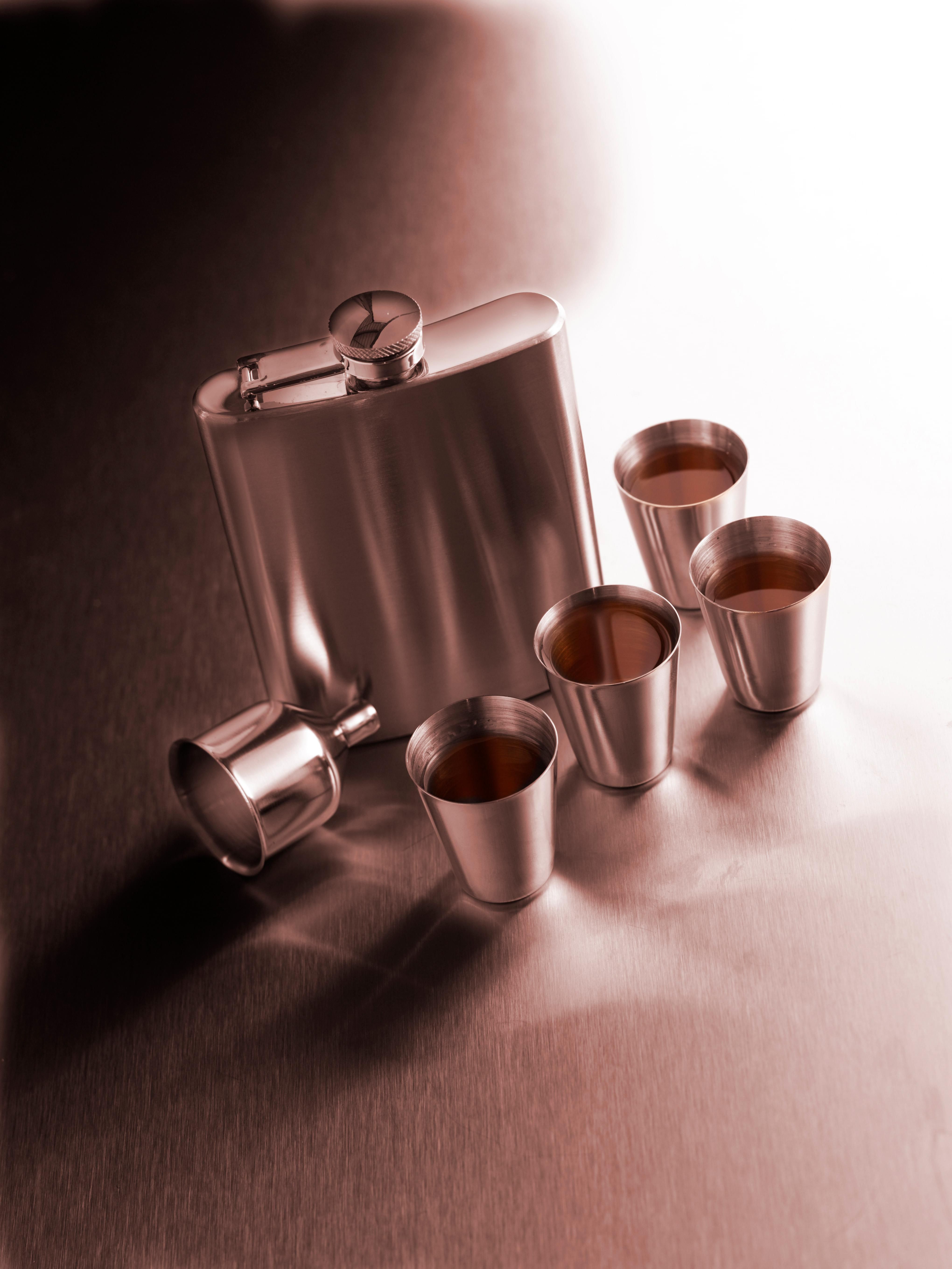 Vue 6 de Set flasque Brittany | Inox 304 | 220 ml | 4 tasses