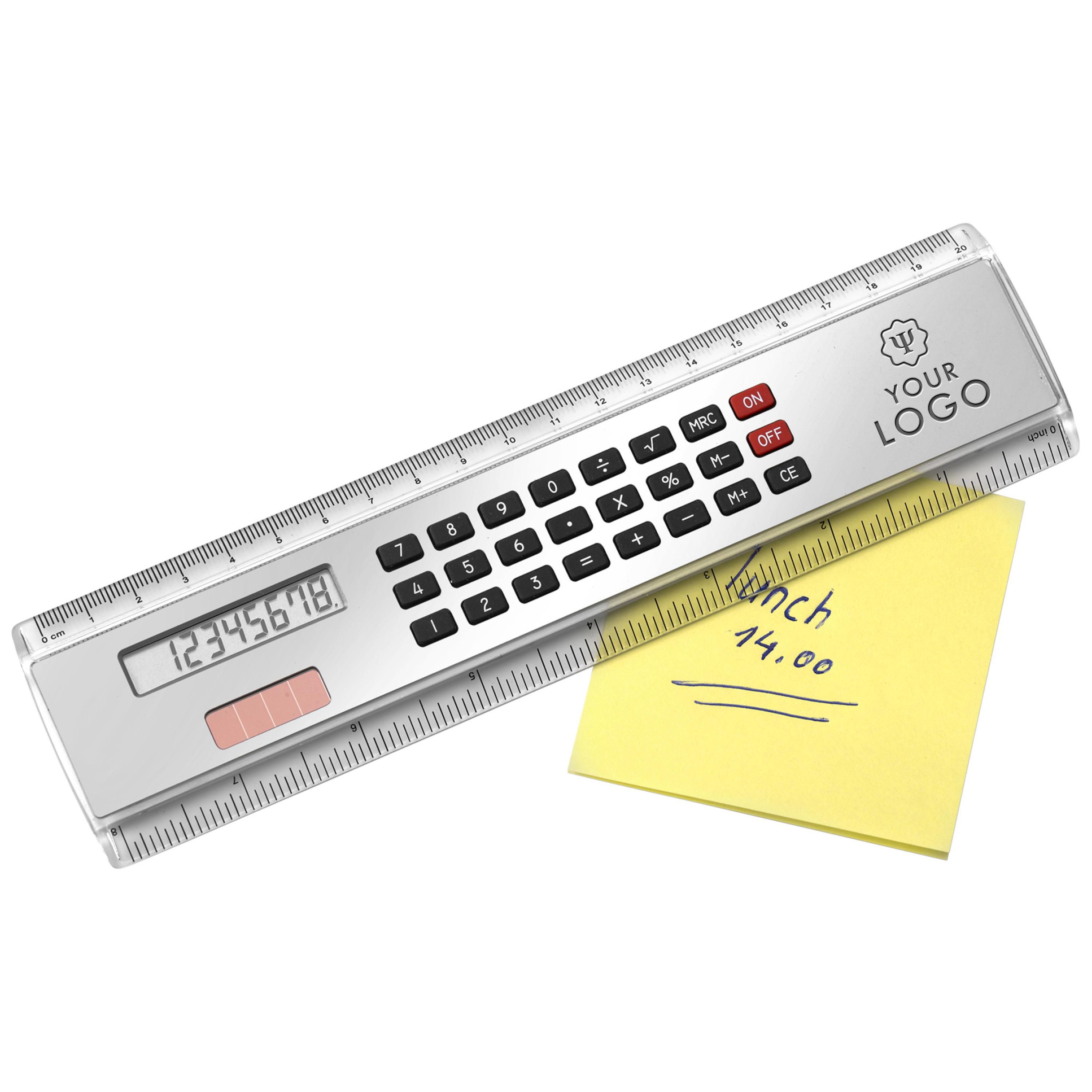 Vue 4 de Règle avec calculatrice Heather | Plastique | 20 cm | Solaire