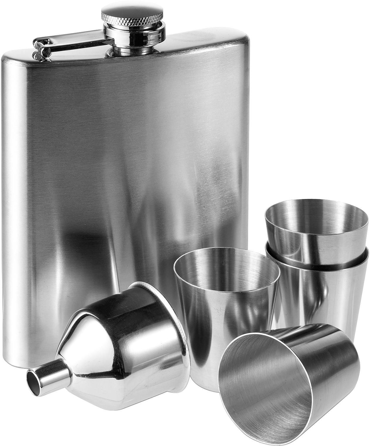 Vue 5 de Set flasque Brittany | Inox 304 | 220 ml | 4 tasses