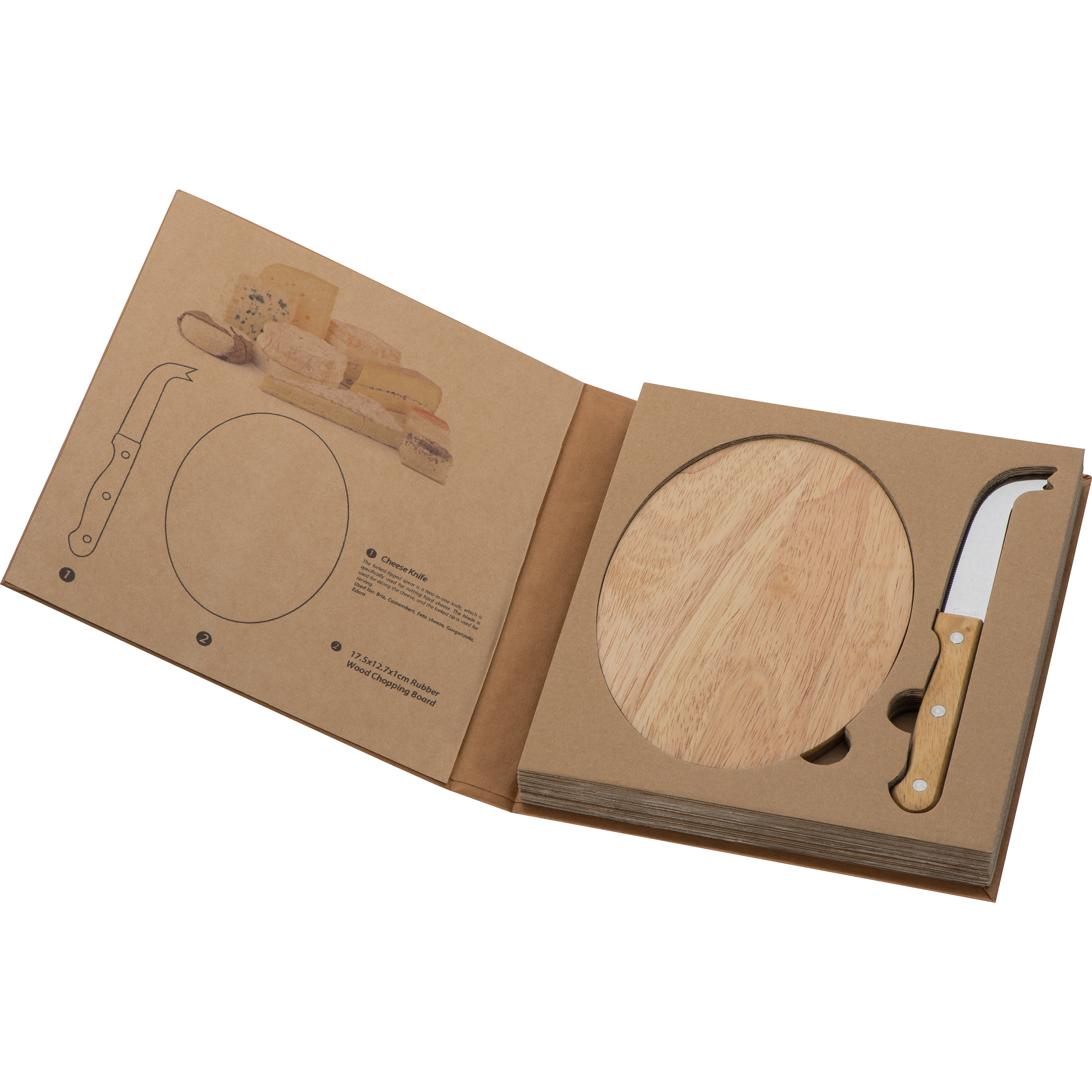 Vue 2 de Set pour fromage en bois Gouda