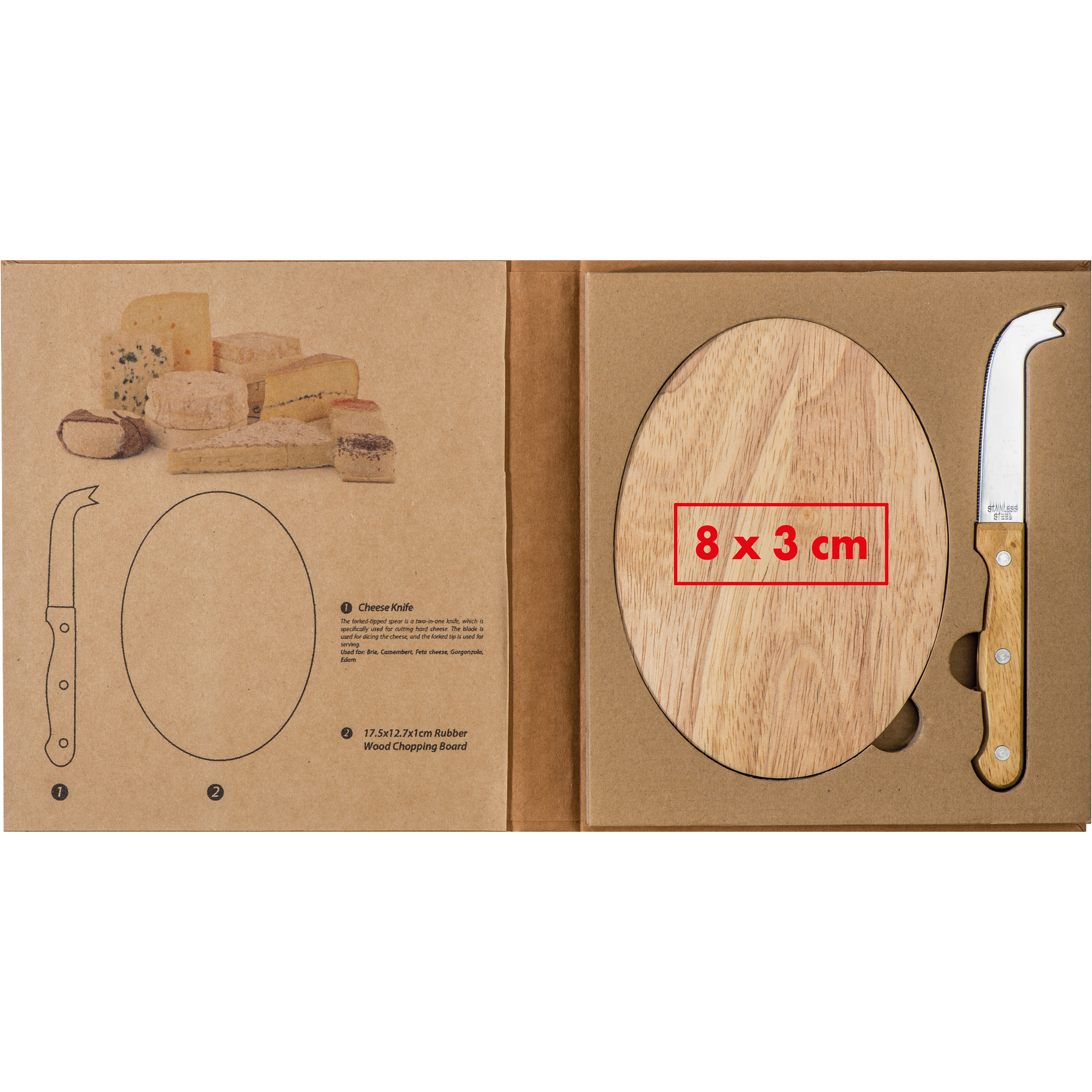 Vue 4 de Set pour fromage en bois Gouda