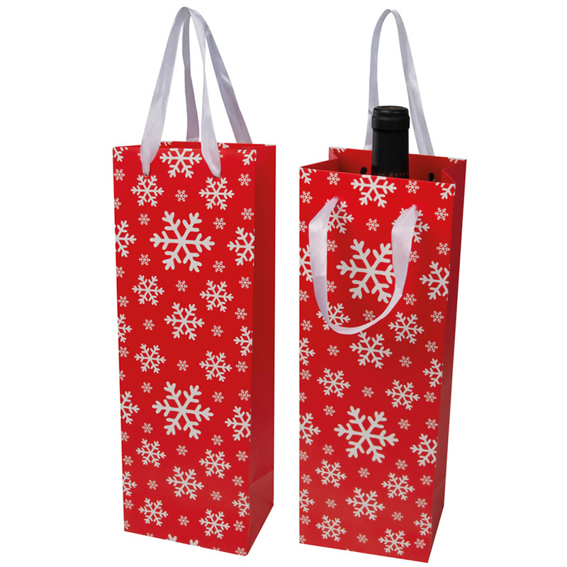 Sac pour vin avec motif de noel