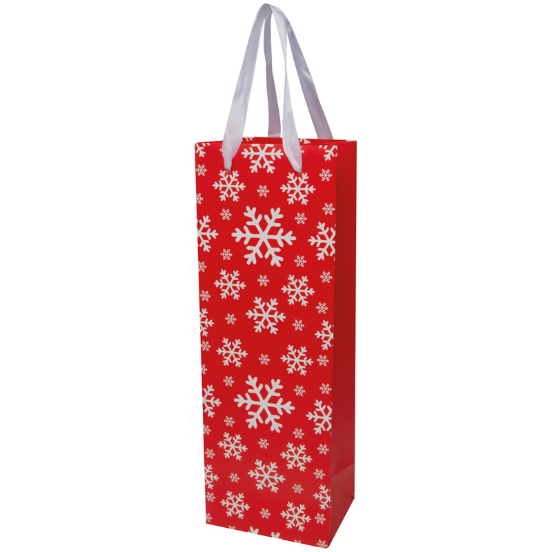 Vue 2 de Sac pour vin avec motif de noel