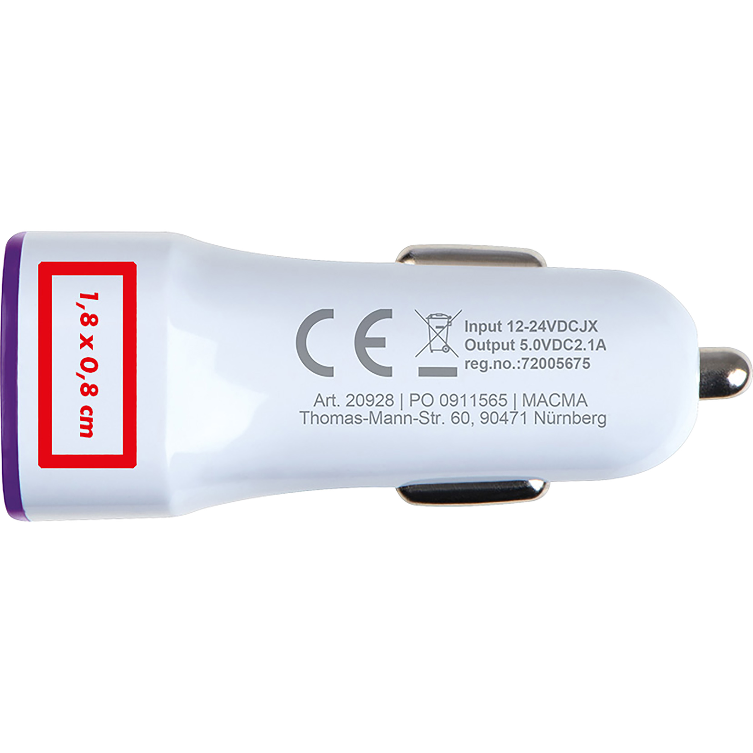 Vue 4 de adaptateur de charge USB pour voiture Fruit