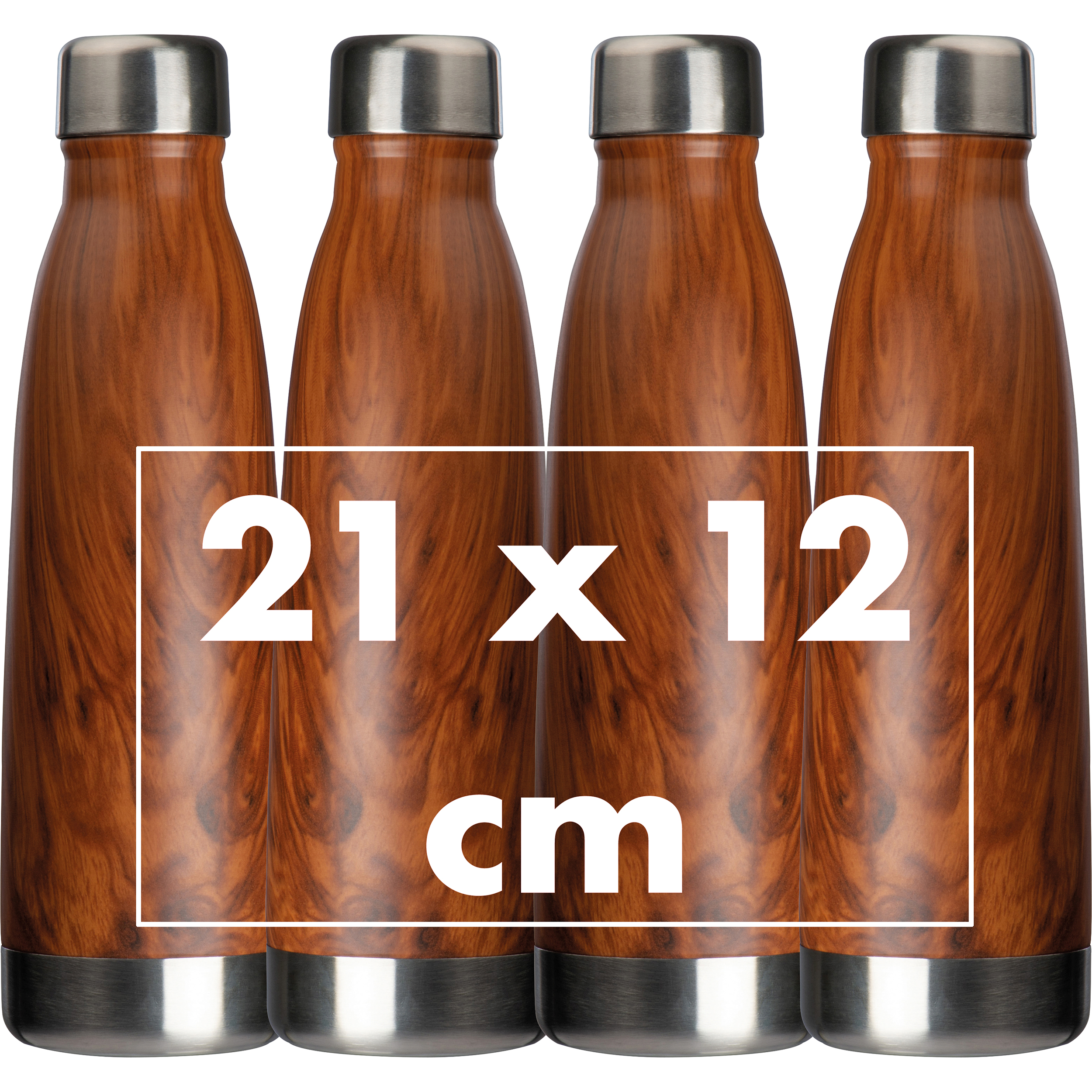 Vue 5 de Bouteille à double paroi avec optique bois Tampa