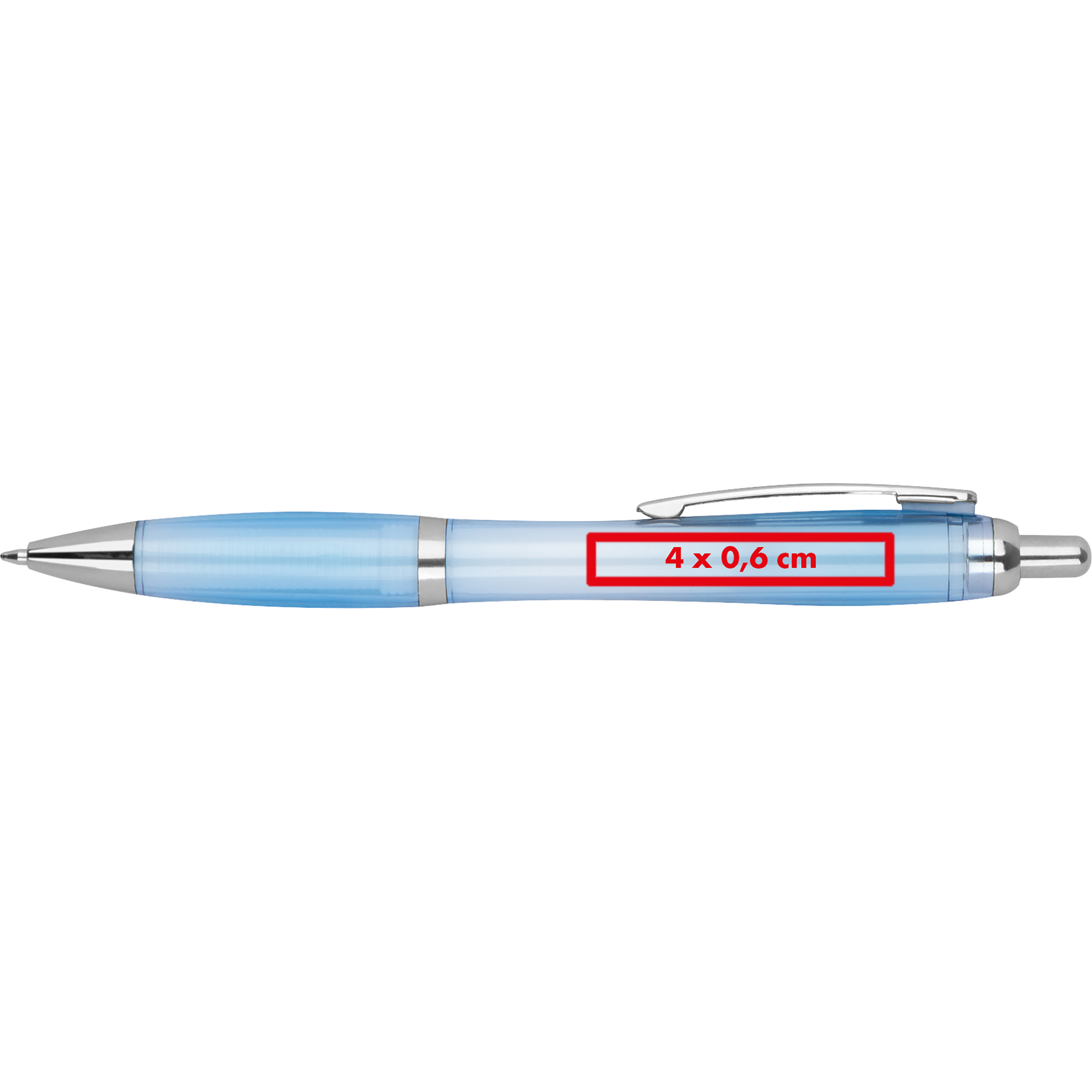 Vue 4 de Stylo à bille transparent Alken
