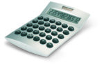 Calculatrice à 12 chiffres. Boîtier en plastique. 1 pile bouton incluse.