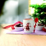 Mug en céramique 250ml avec décoration, Père Noël, et petite cuillère assortie. – Image 4