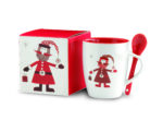 Mug en céramique 250ml avec décoration, Père Noël, et petite cuillère assortie. – Image 2